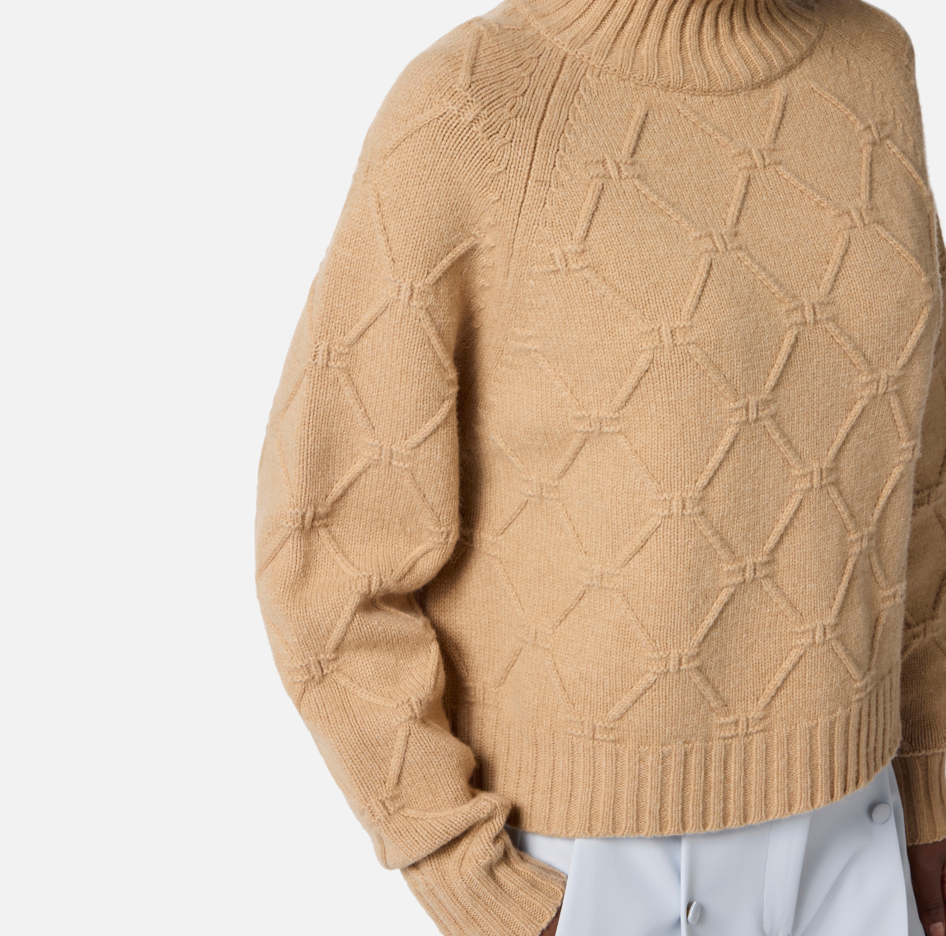 Pullover in knit fabric with jacquard diamonds - Elisabetta Franchi