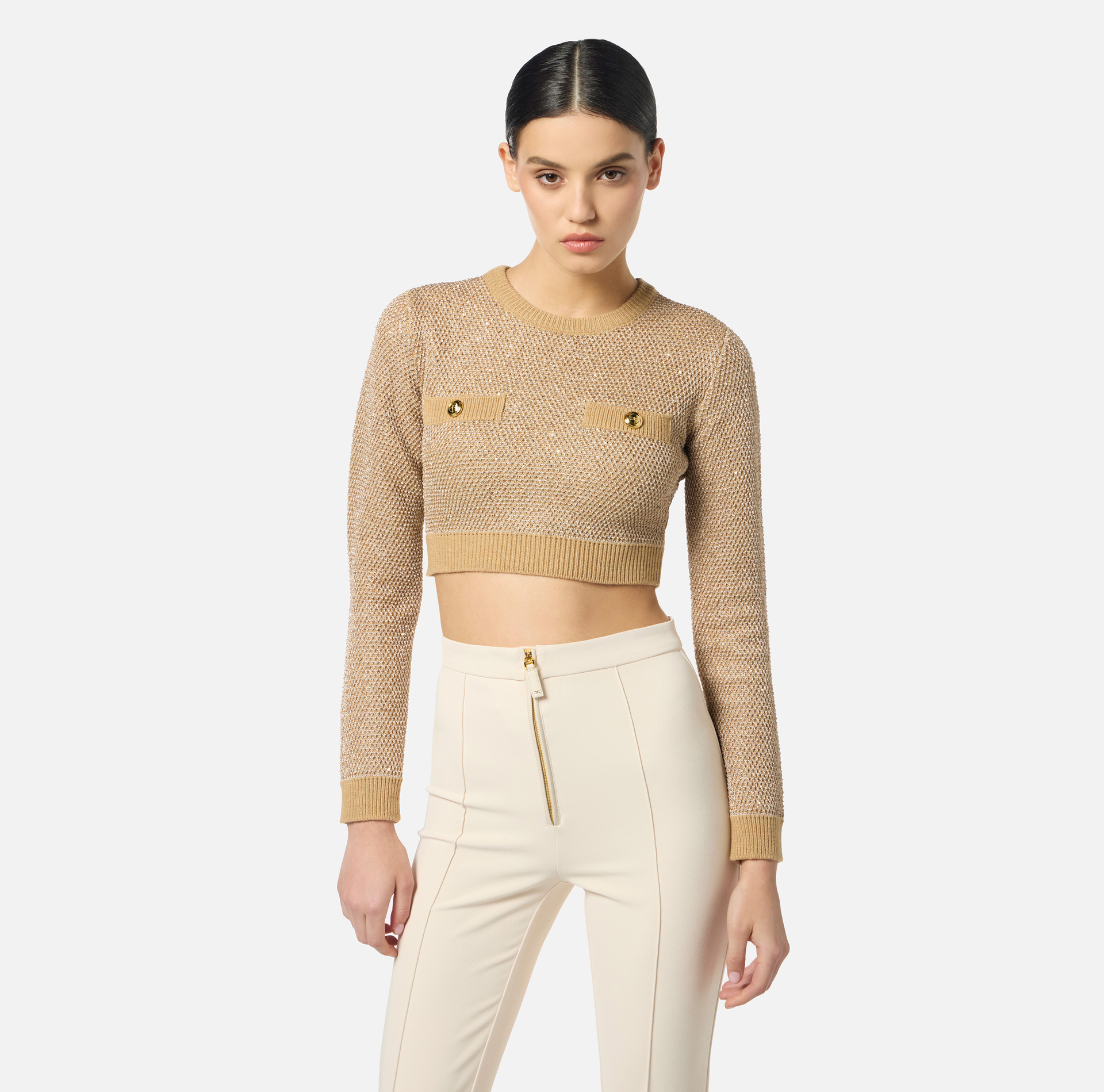 Top in maglia con paillettes - Elisabetta Franchi