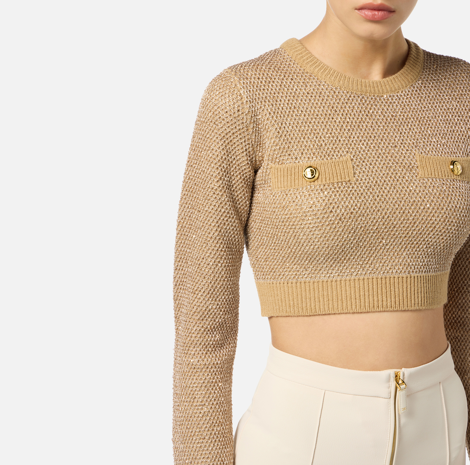 Top in maglia con paillettes - Elisabetta Franchi