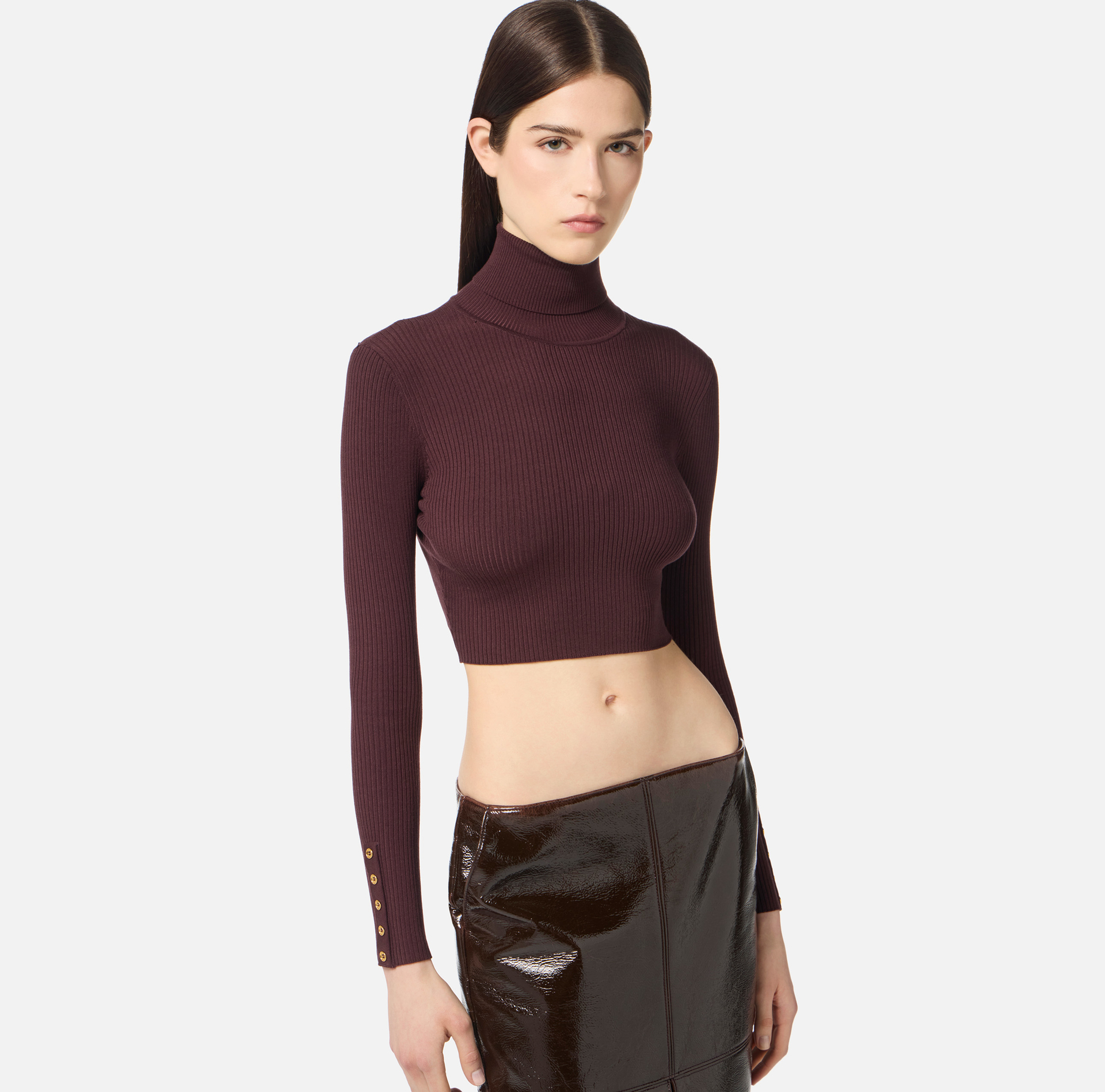 Top in ribbed knit fabric with buttons - Elisabetta Franchi
