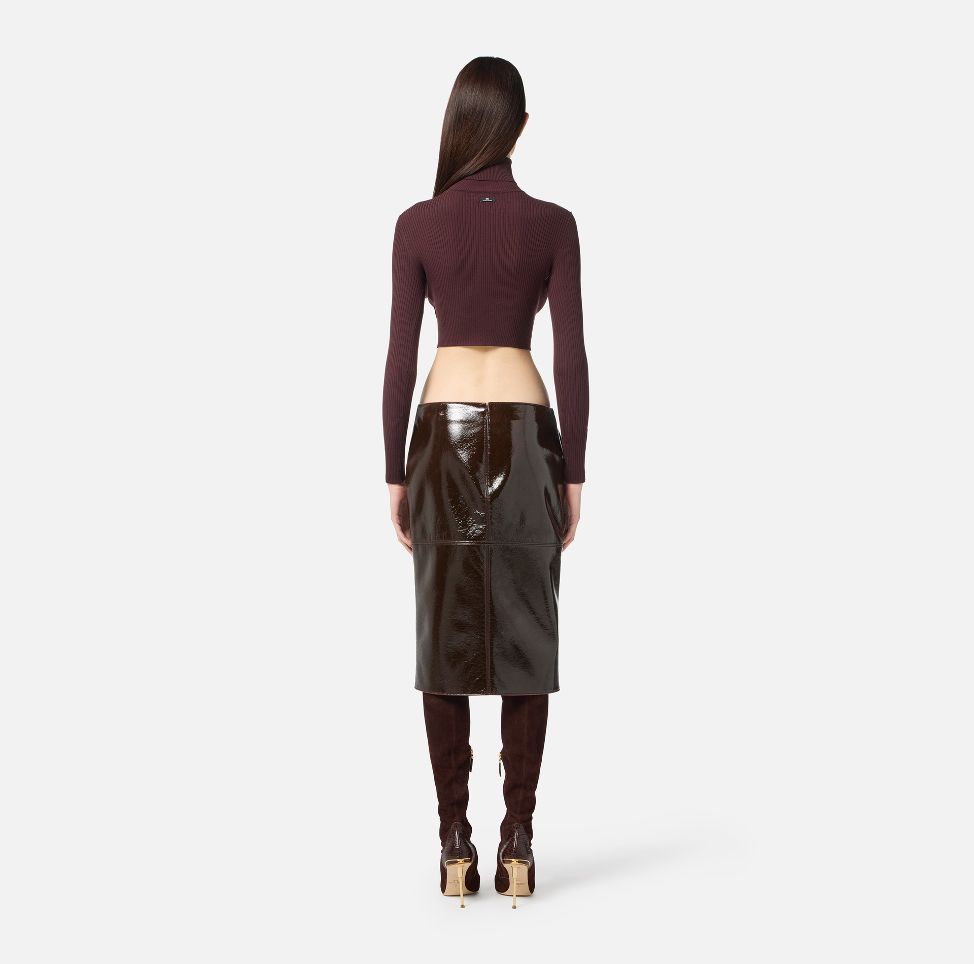 Top in ribbed knit fabric with buttons - Elisabetta Franchi
