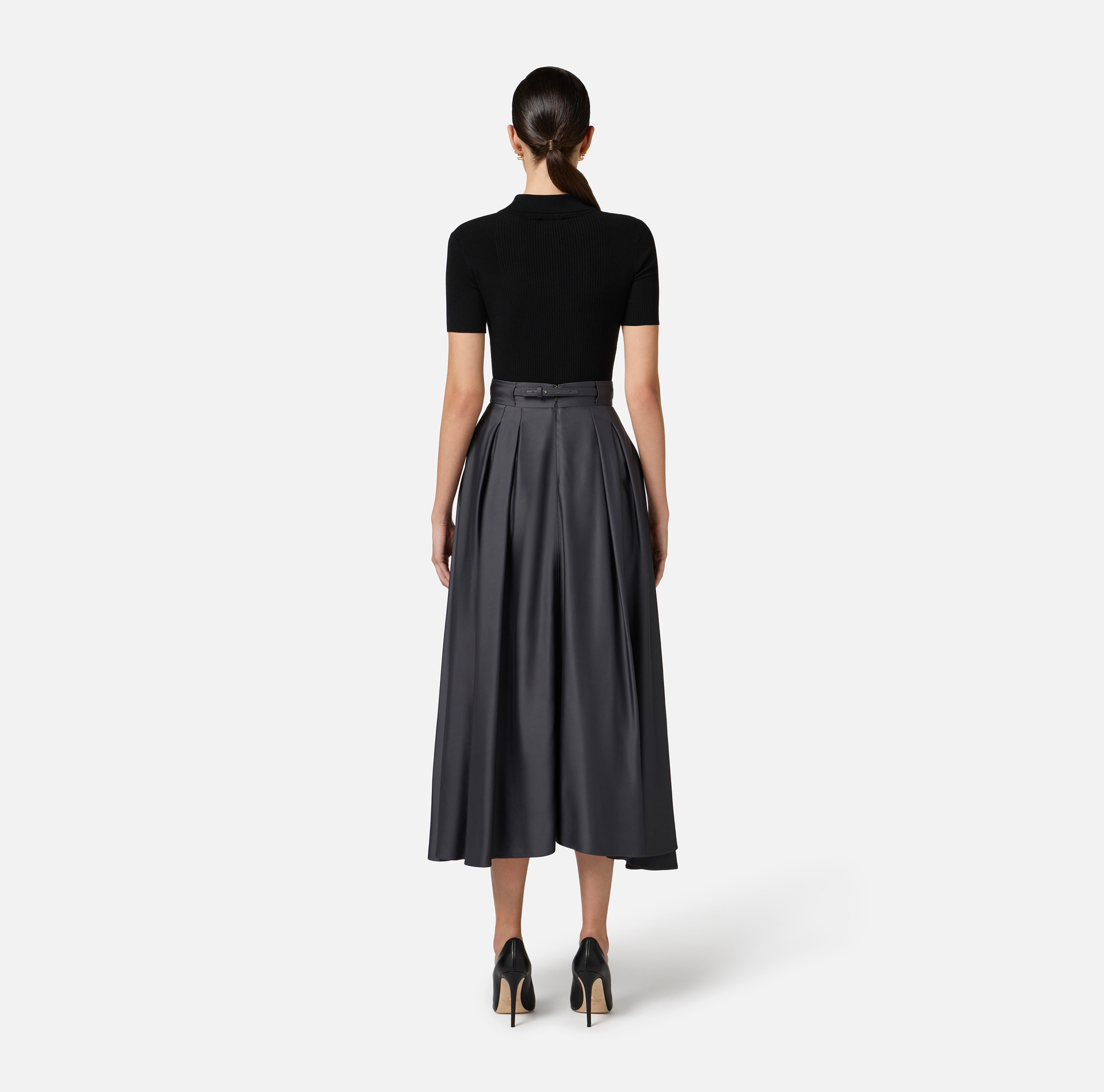 Micro-ribbed polo shirt with breast pocket - Elisabetta Franchi
