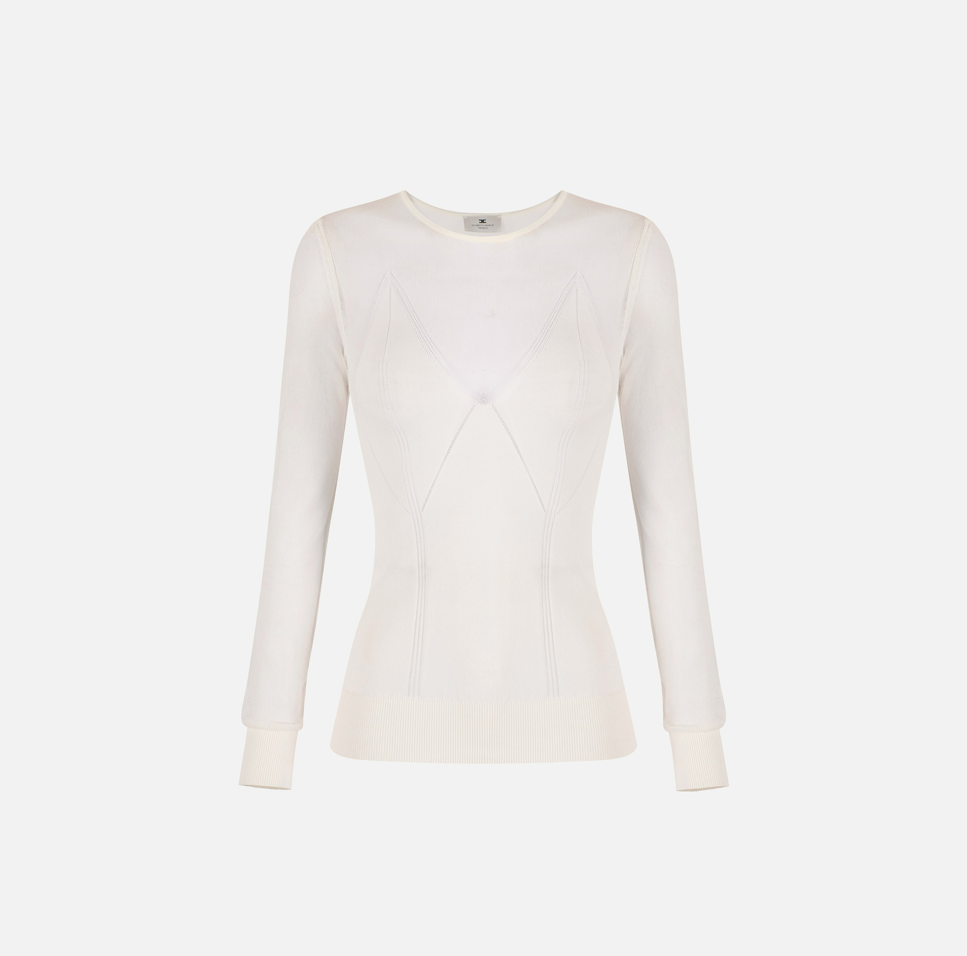 Top in maglia con trasparenze