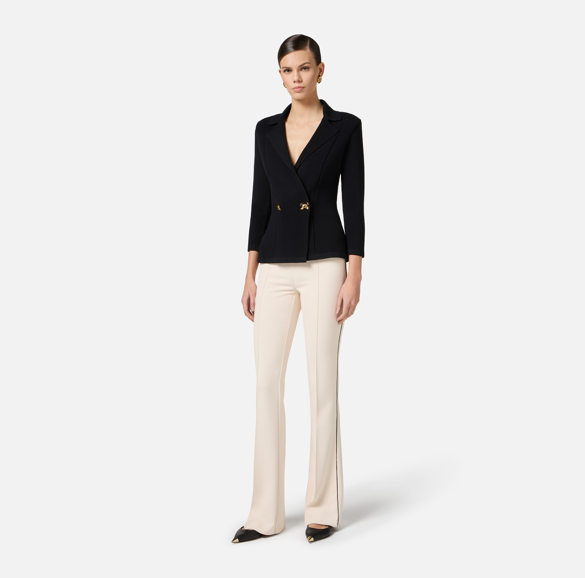 Blazer in maglia con fiocchi gioiello - Elisabetta Franchi