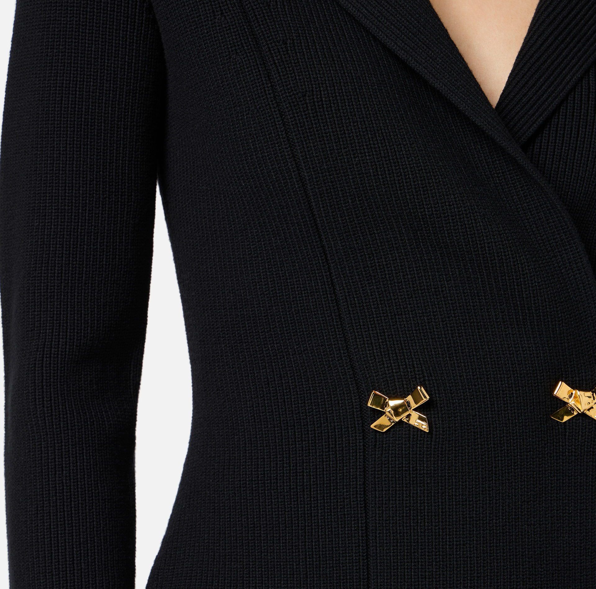 Blazer in maglia con fiocchi gioiello - Elisabetta Franchi