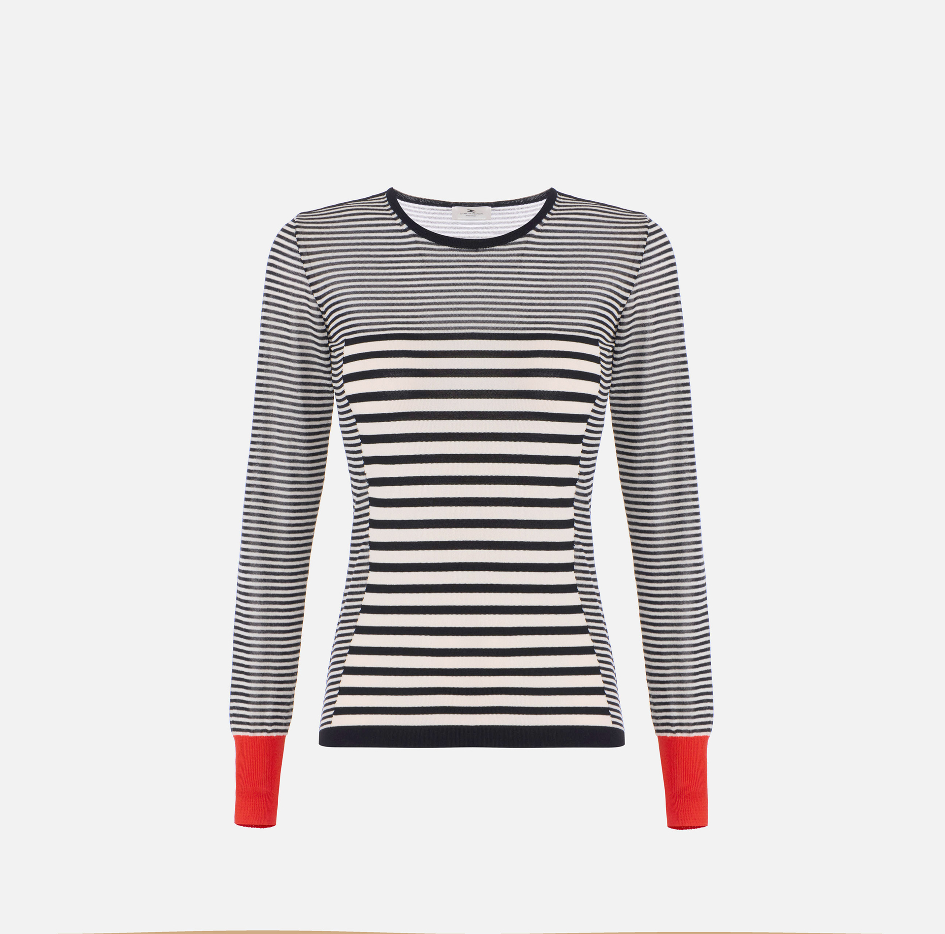 Top in maglia con mix di righe