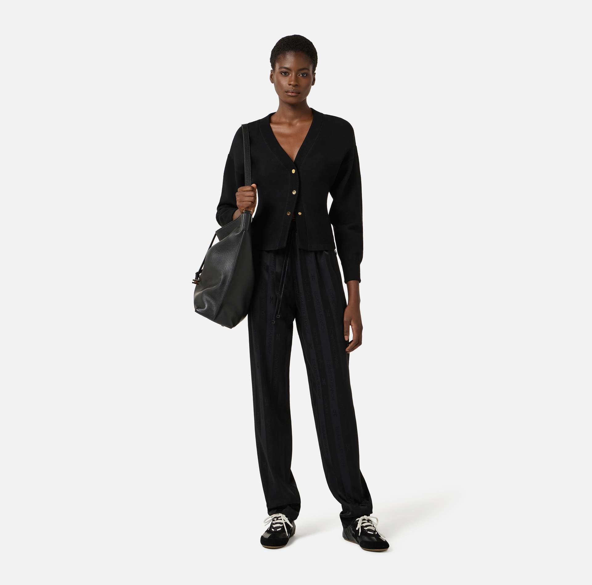 Knit cardigan with logo - Elisabetta Franchi