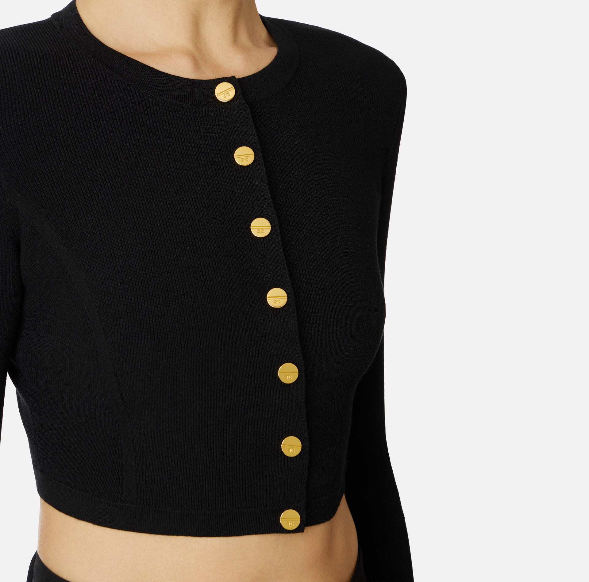 Knitted cardigan with jewel rivets - Elisabetta Franchi