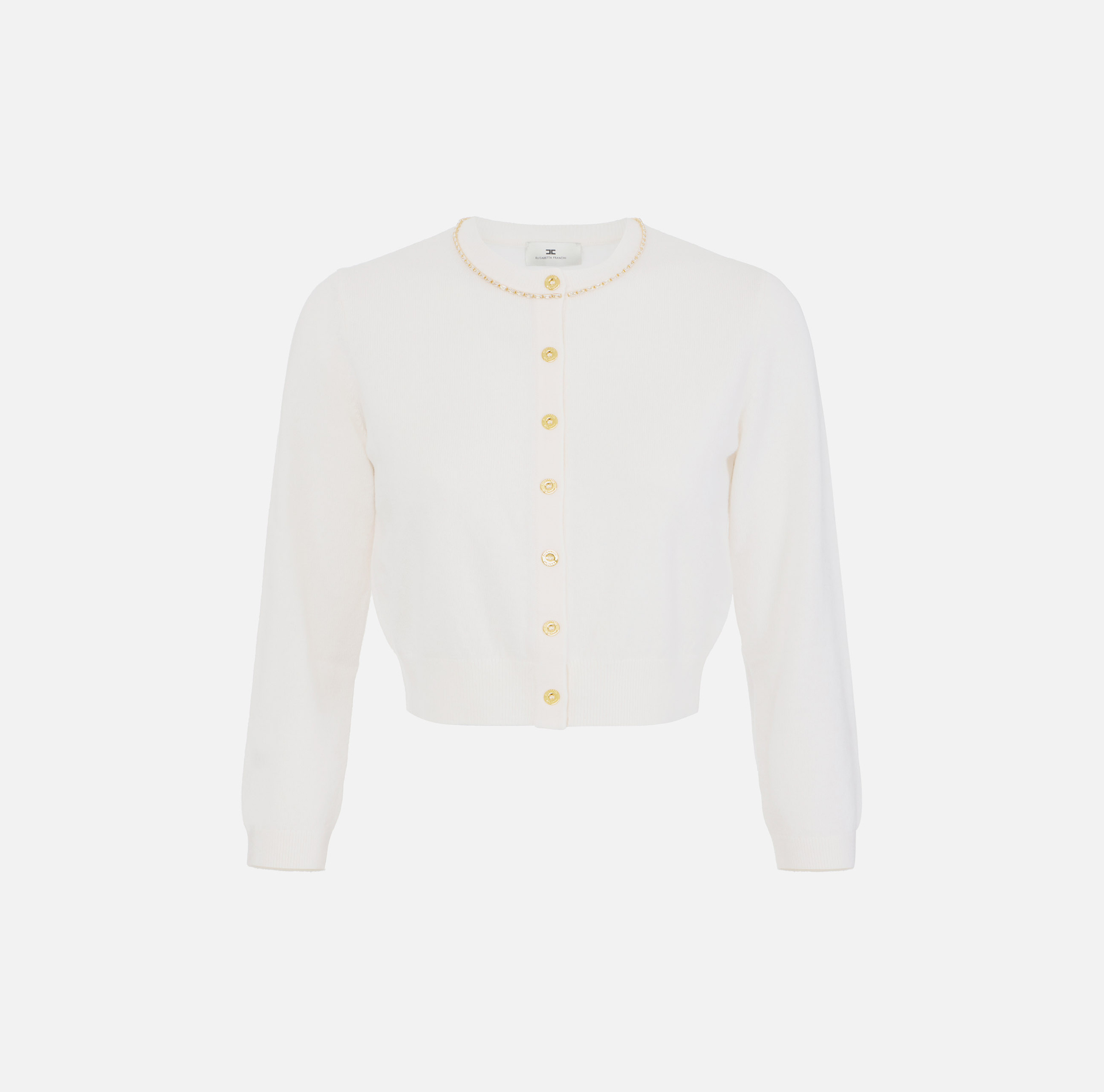 Wool and cashmere cardigan with rhinestones - Elisabetta Franchi