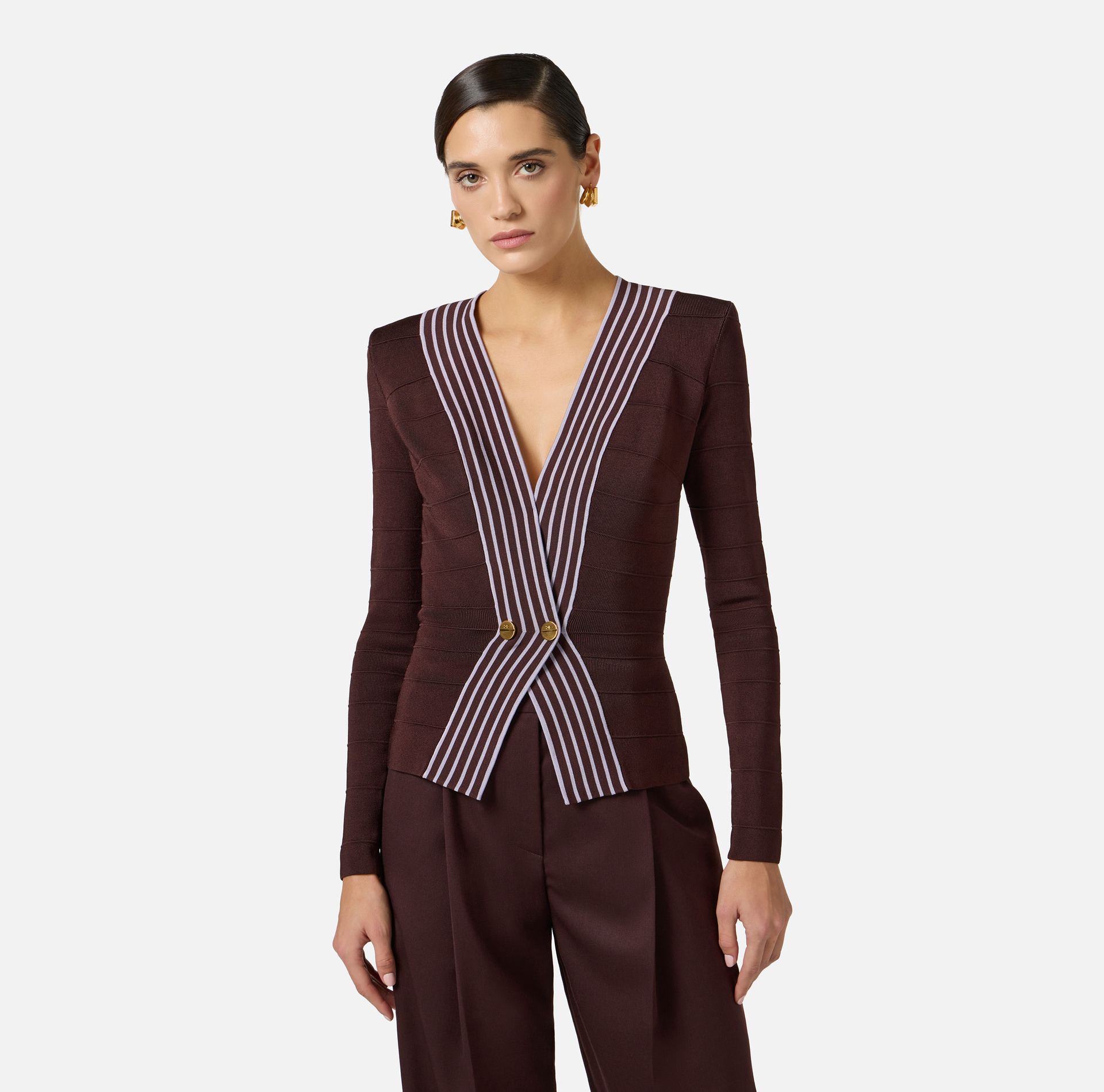 Top de punto con bandas a rayas - Elisabetta Franchi