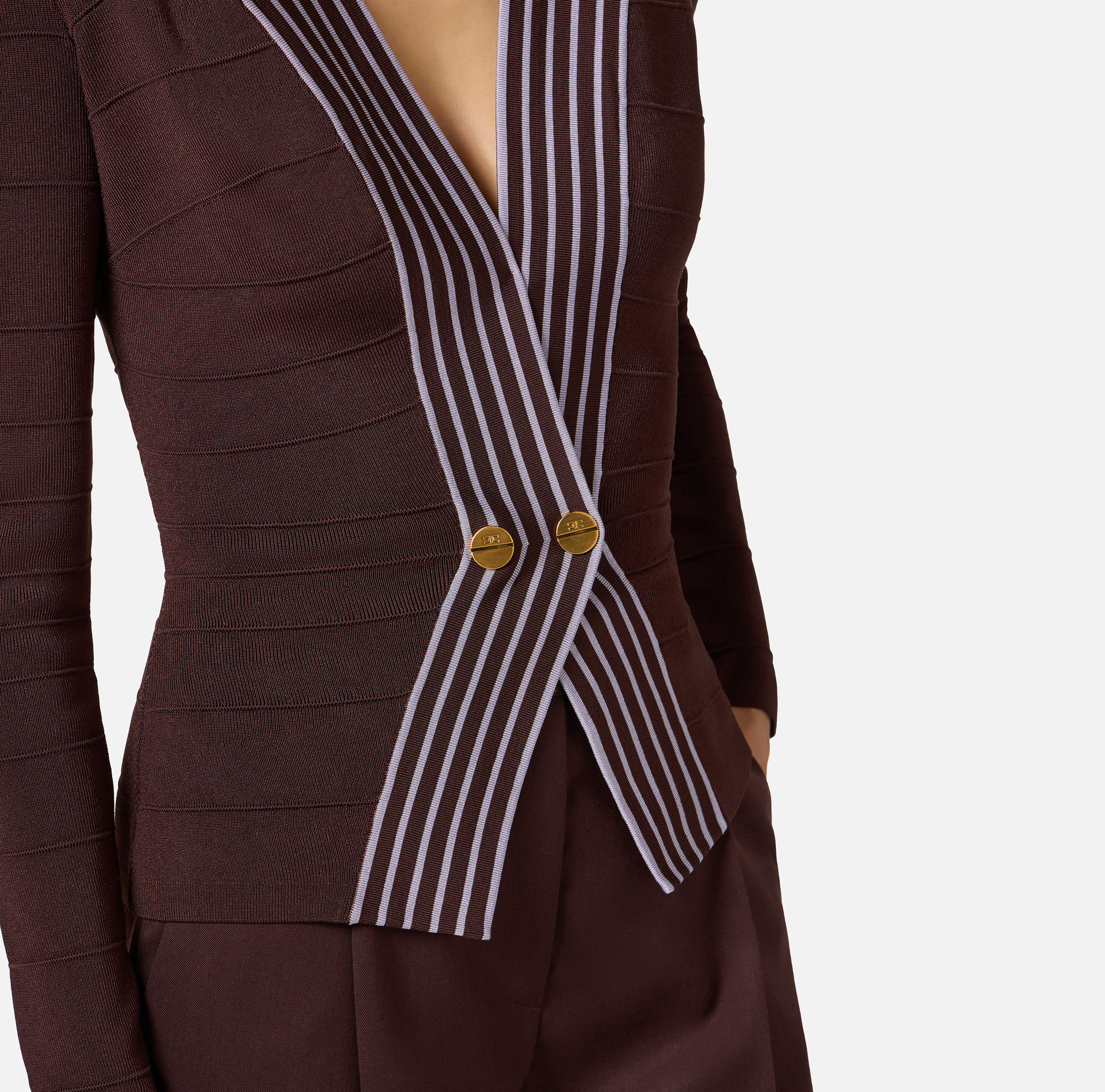 Top de punto con bandas a rayas - Elisabetta Franchi