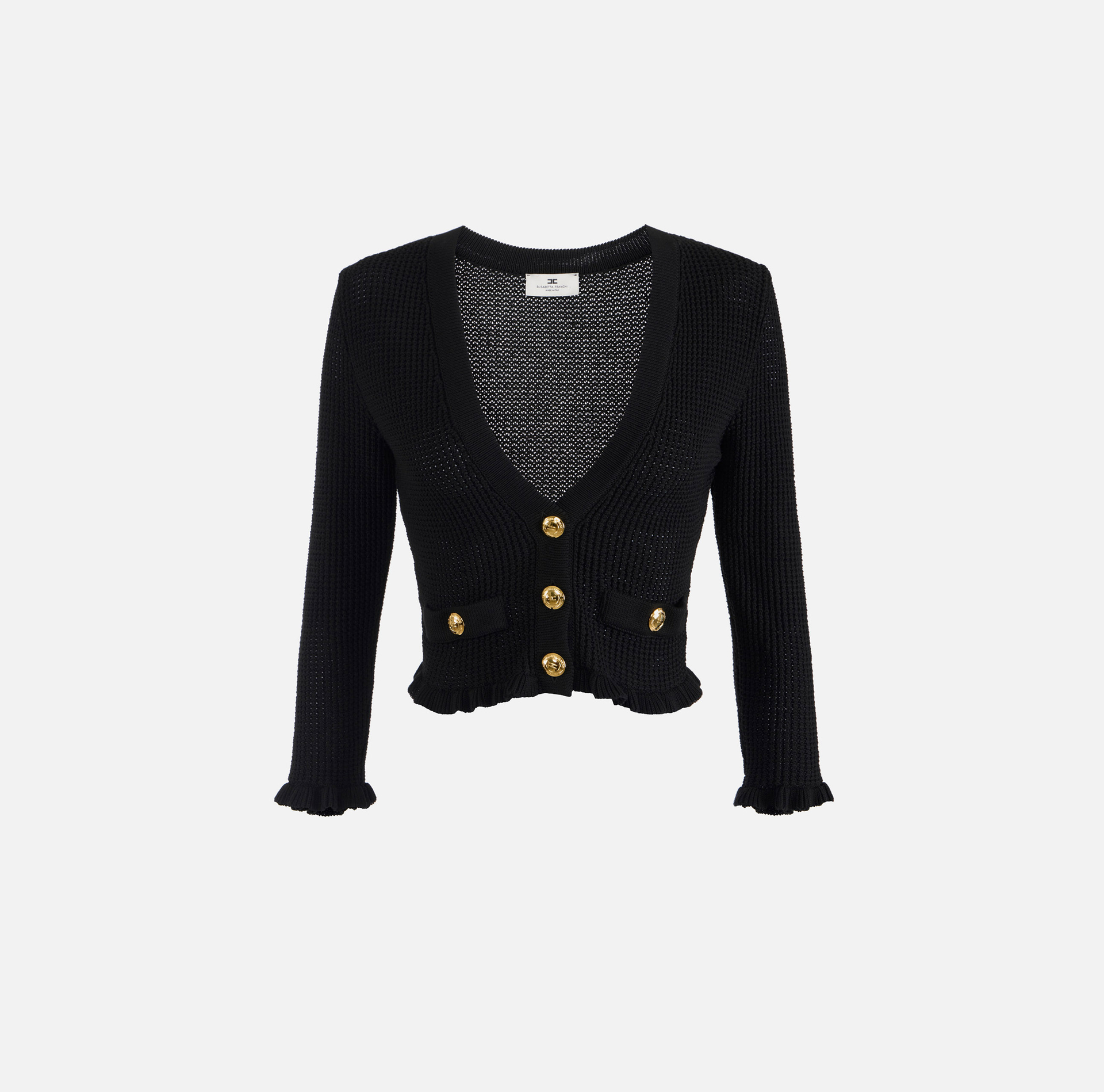 Cardigan in maglia con bottoni logati - Elisabetta Franchi
