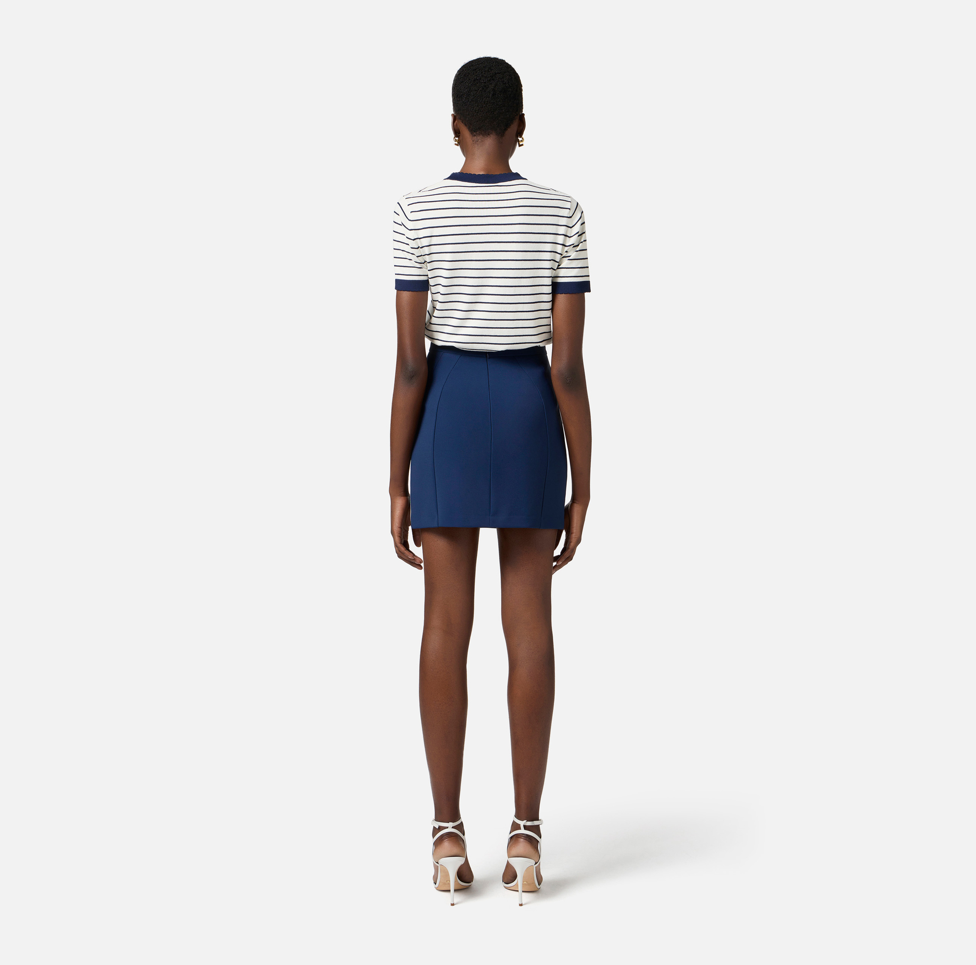 T-shirt in viscosa con stampa e ricami - Elisabetta Franchi