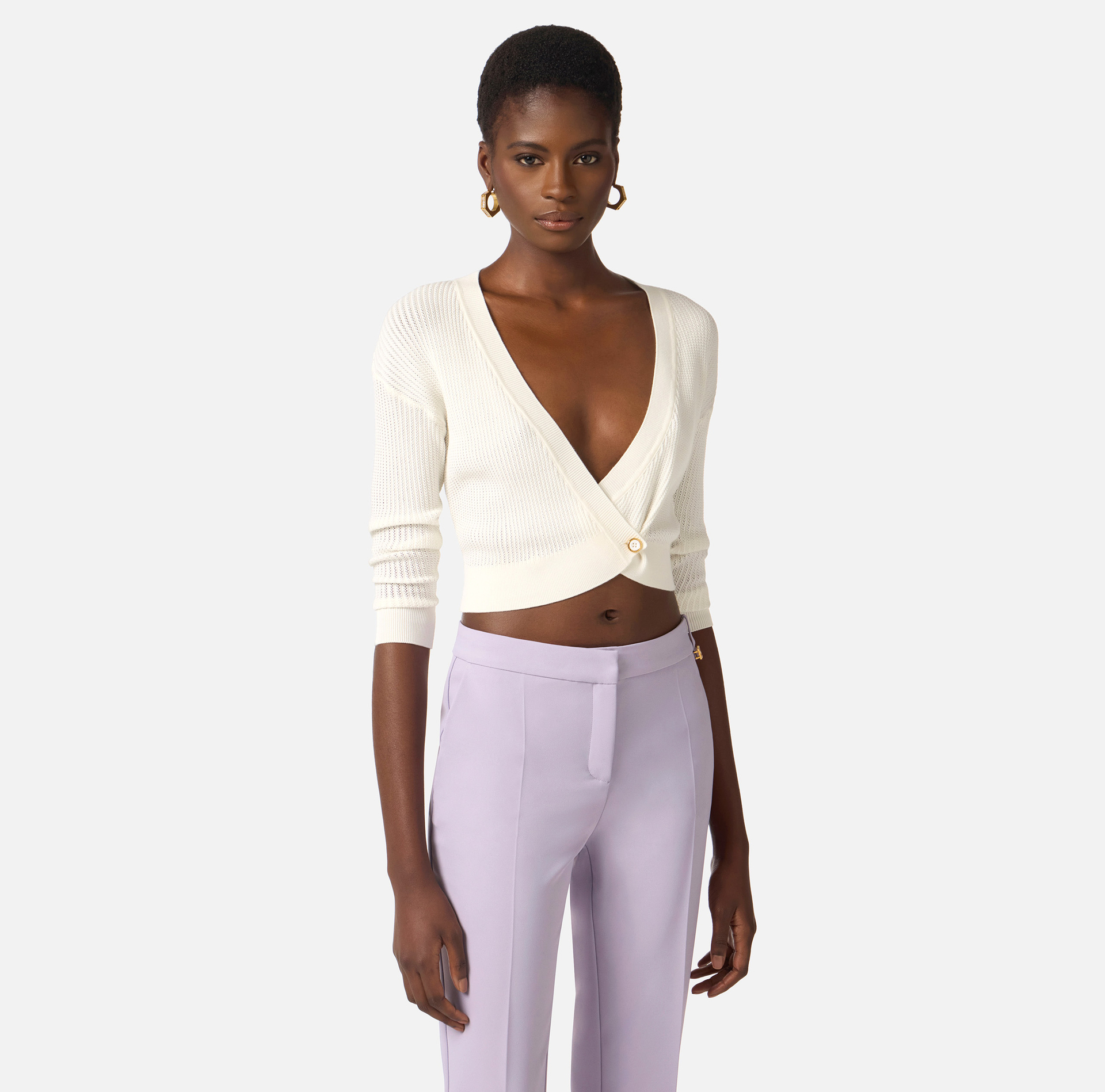 Strick-Cardigan mit Print-Logo - Elisabetta Franchi