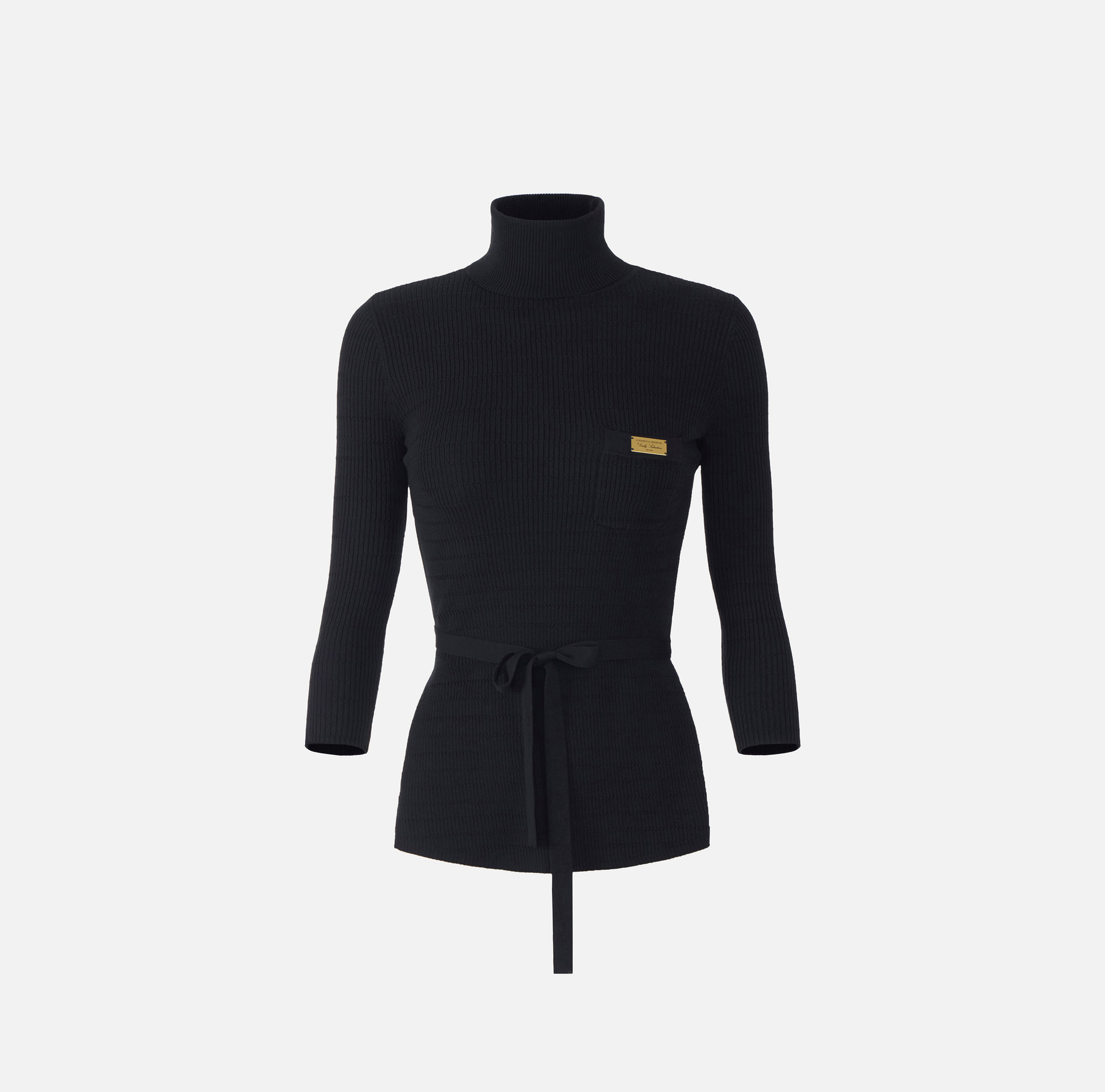 Pull col roulé en tricot micro-tressé - Elisabetta Franchi