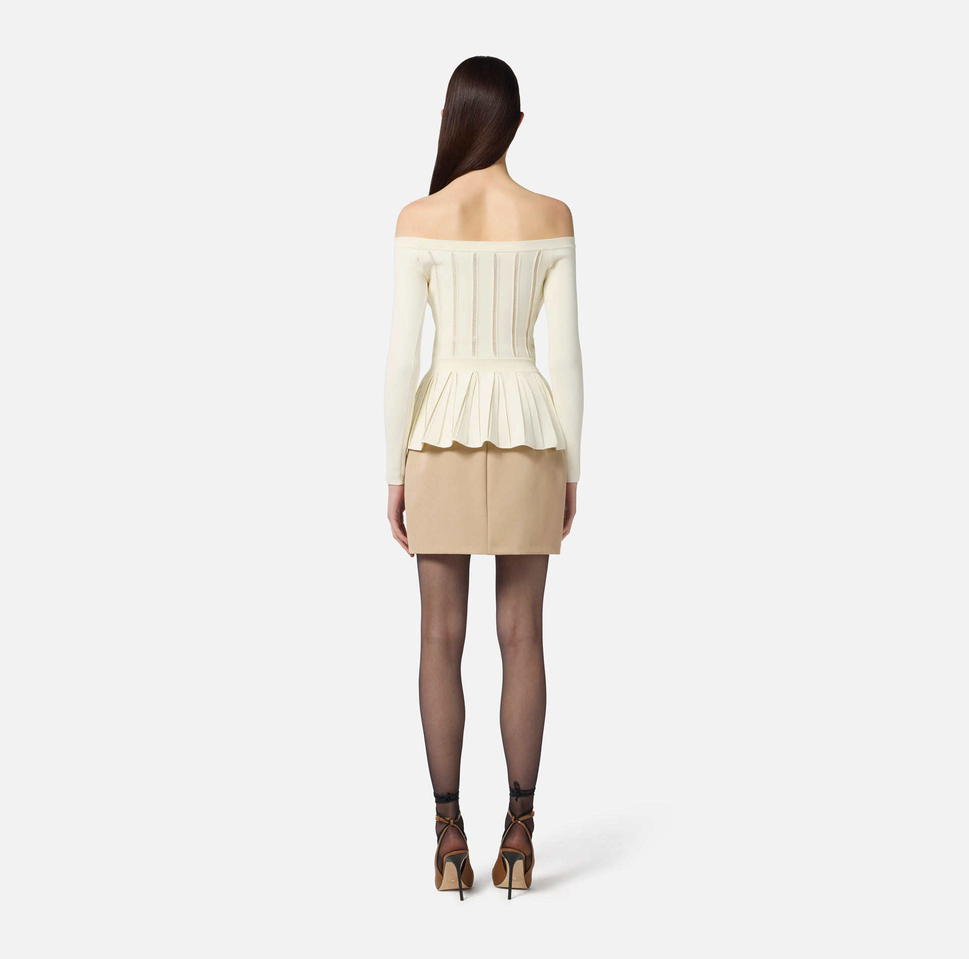 Viscose knit top with peplum - Elisabetta Franchi