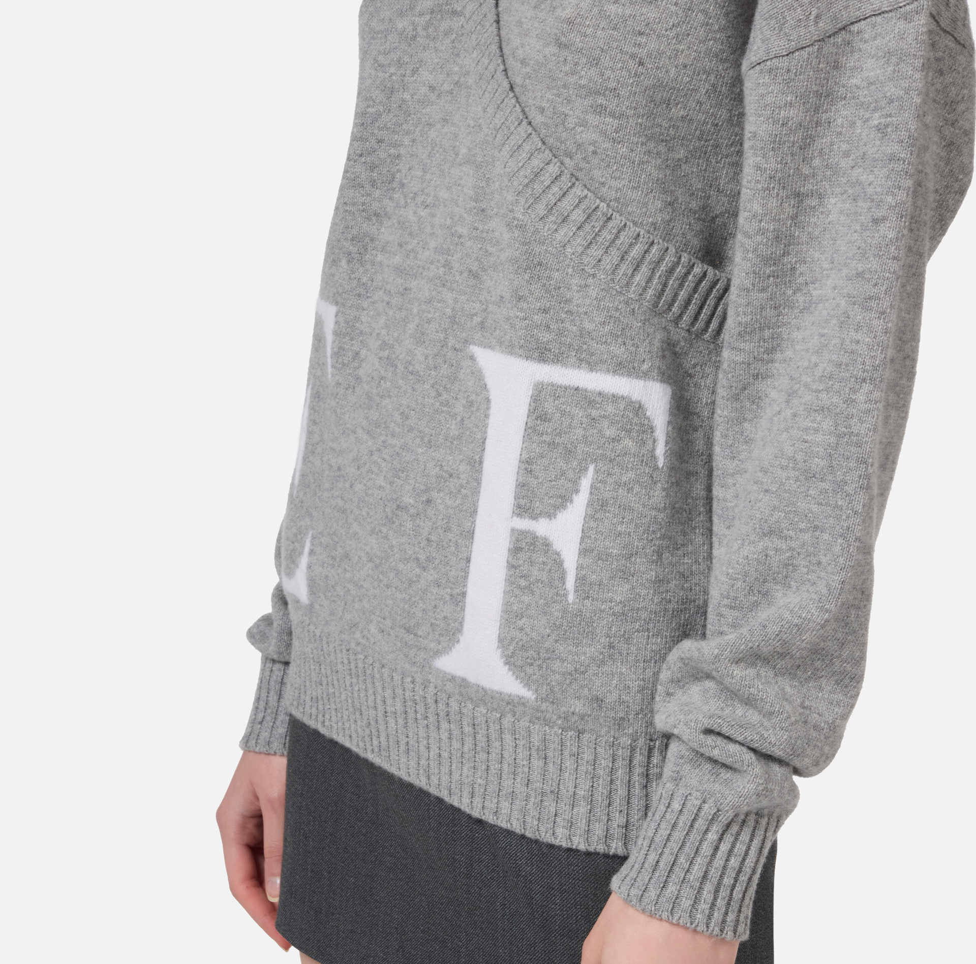 Maglia incrociata in lana con logo - Elisabetta Franchi