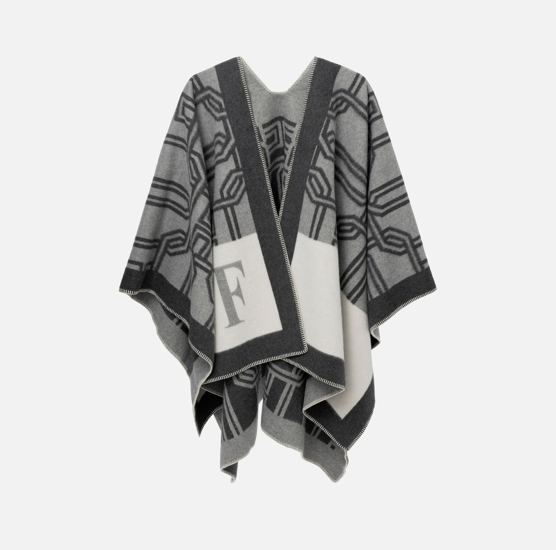 Pèlerine en laine jacquard avec lettres - ABBIGLIAMENTO - Elisabetta Franchi