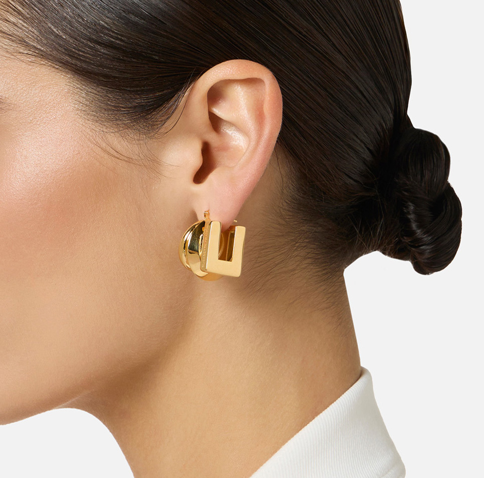 Kolczyki z grawerowanym logo - Elisabetta Franchi