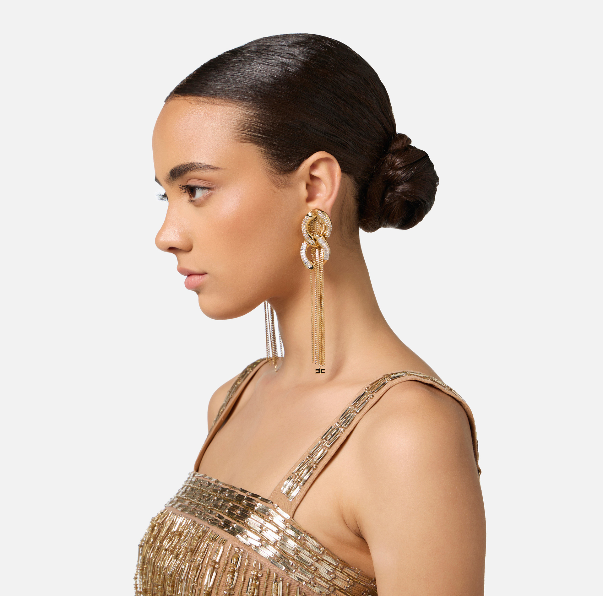 JEWELS BY LEONARDO Armband Ciao Lola – Goldfarben, Mit Schwarzen Glaskristallen, 17-19 Cm