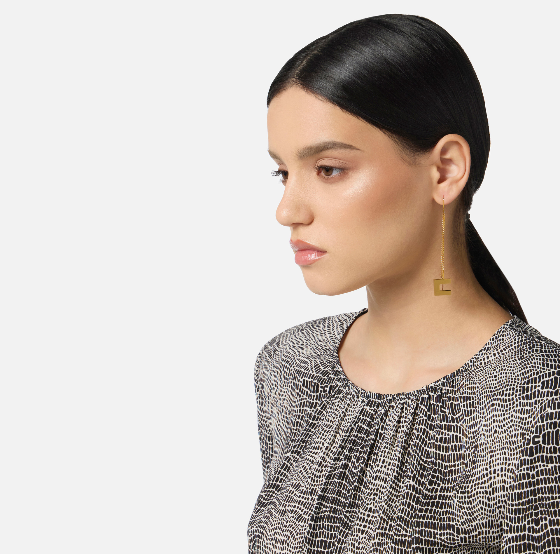 Pendientes colgantes con logotipo - Elisabetta Franchi