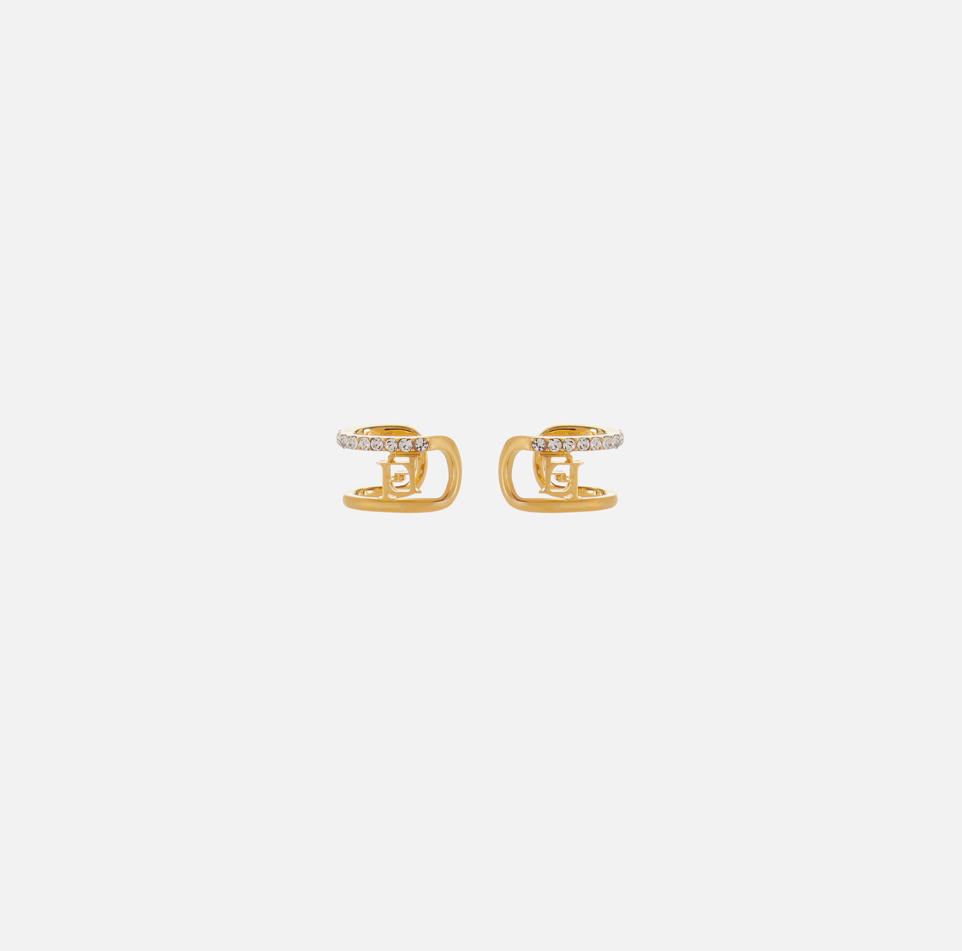 Pendientes con logotipo y estrás - Elisabetta Franchi