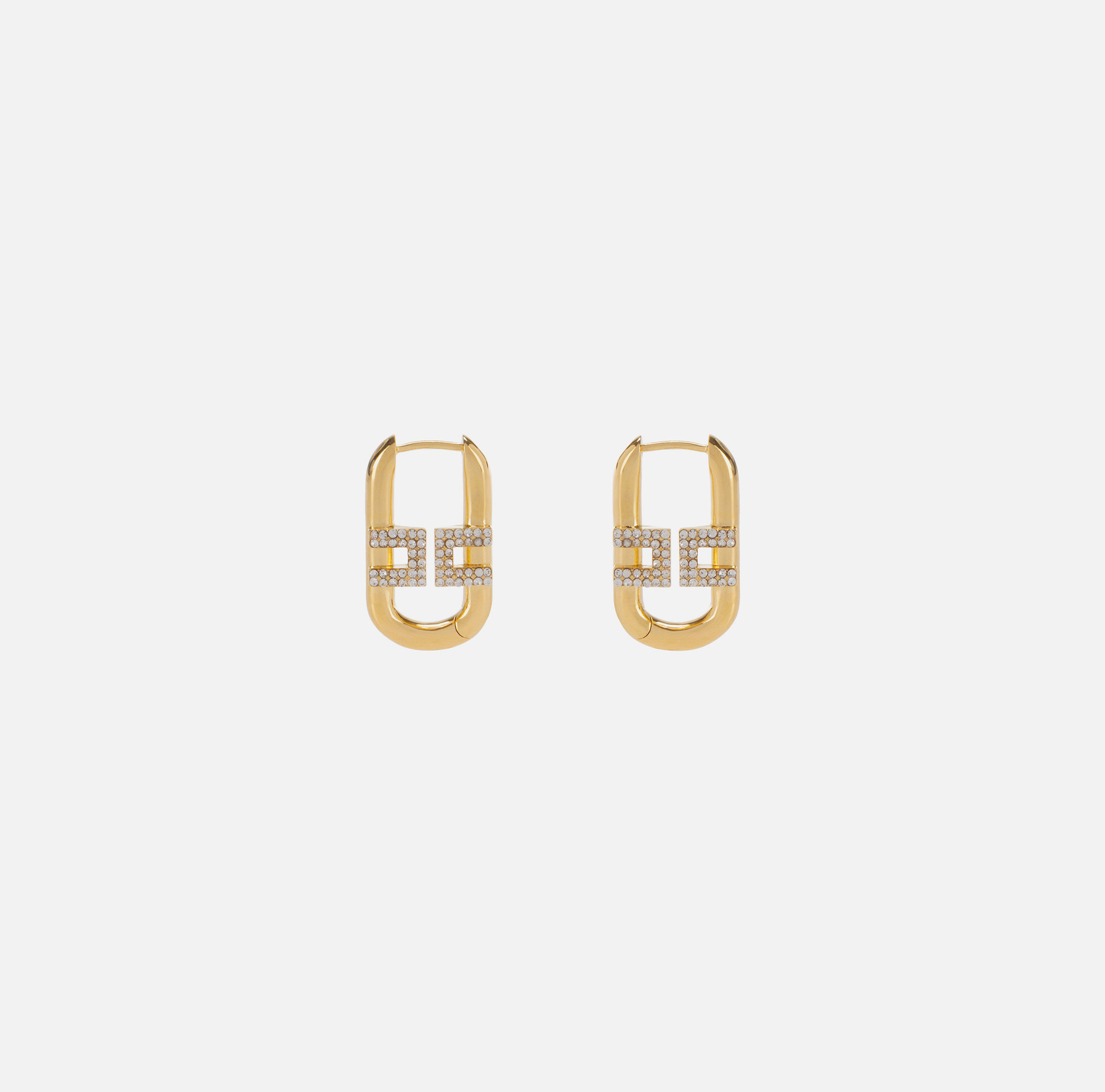 Brass earrings with logo detail and rhinestones - ACCESSORI - Elisabetta Franchi
