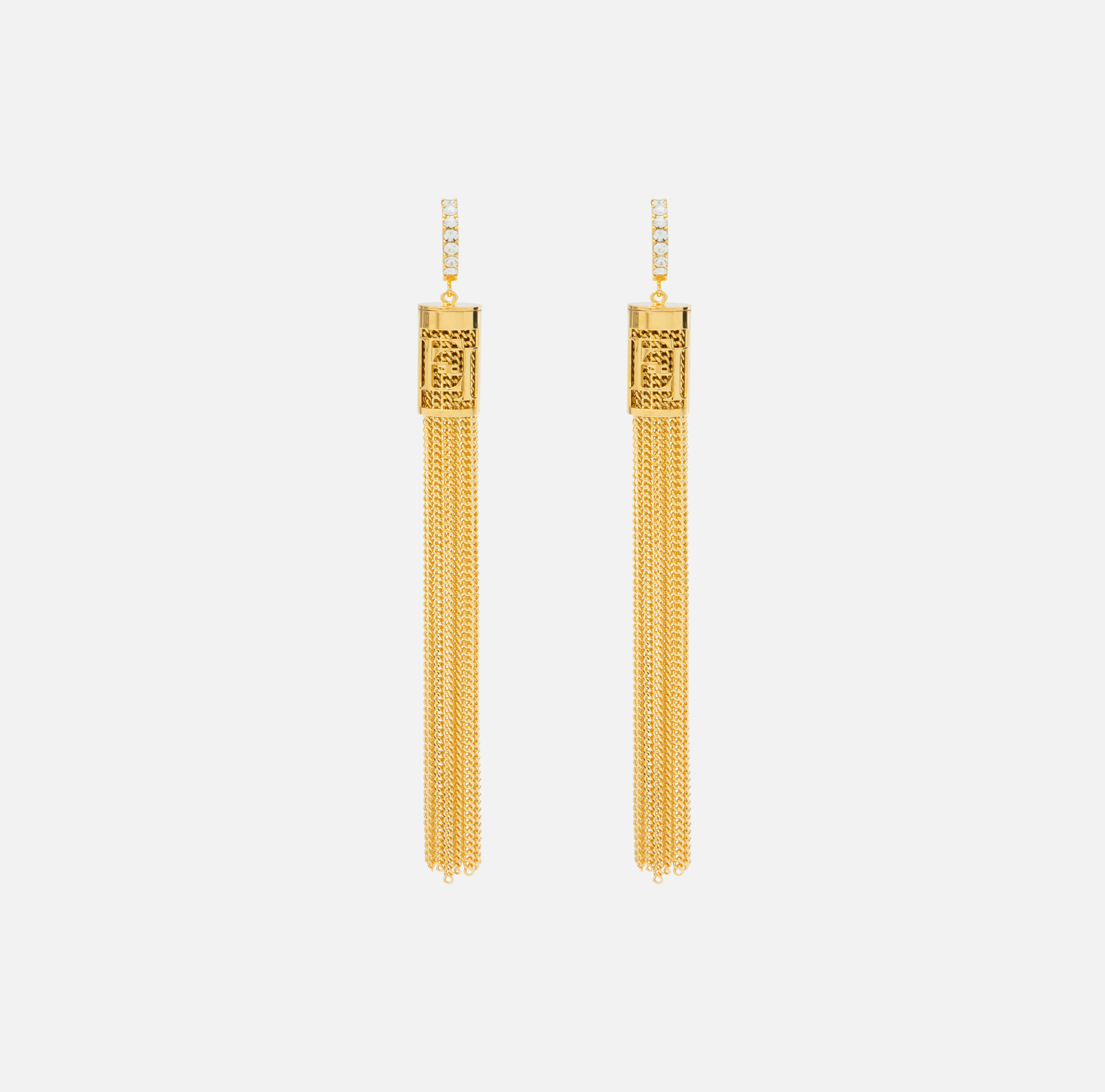 Orecchini ad anella in metallo dorato con nappe - ACCESSORI - Elisabetta Franchi