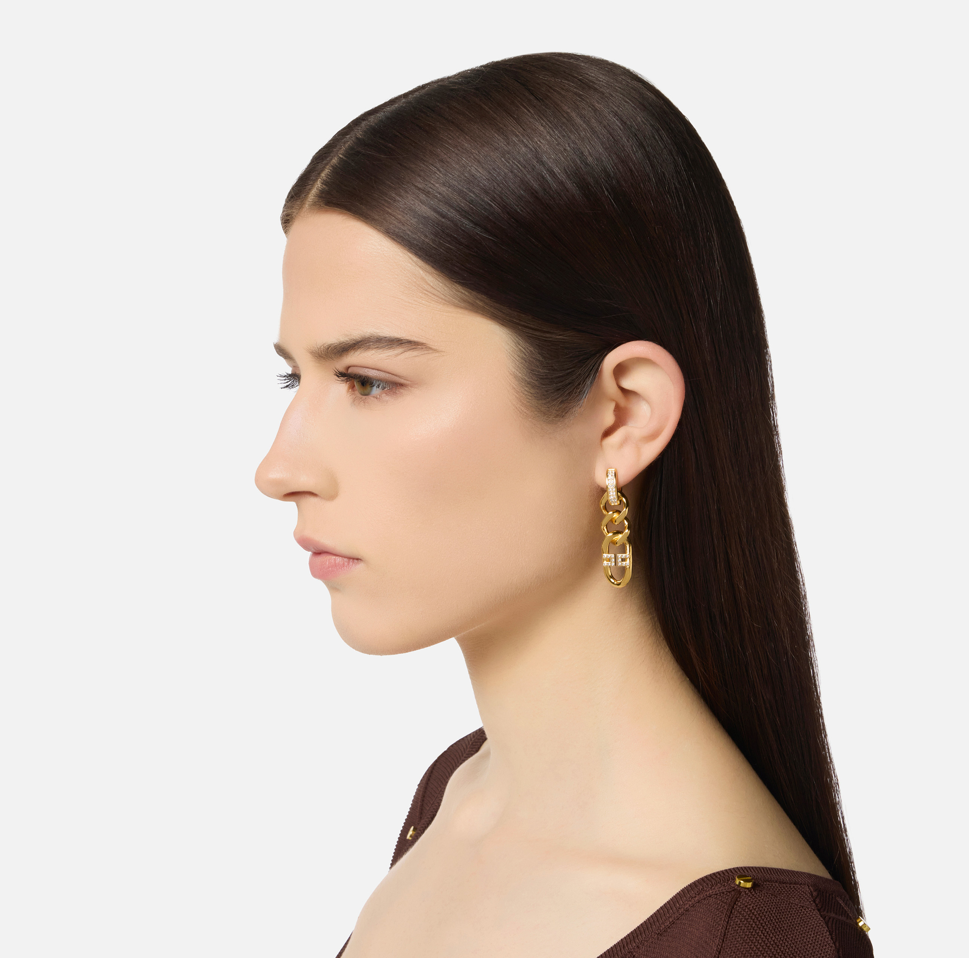 Pendientes con cadena y estrás - Elisabetta Franchi
