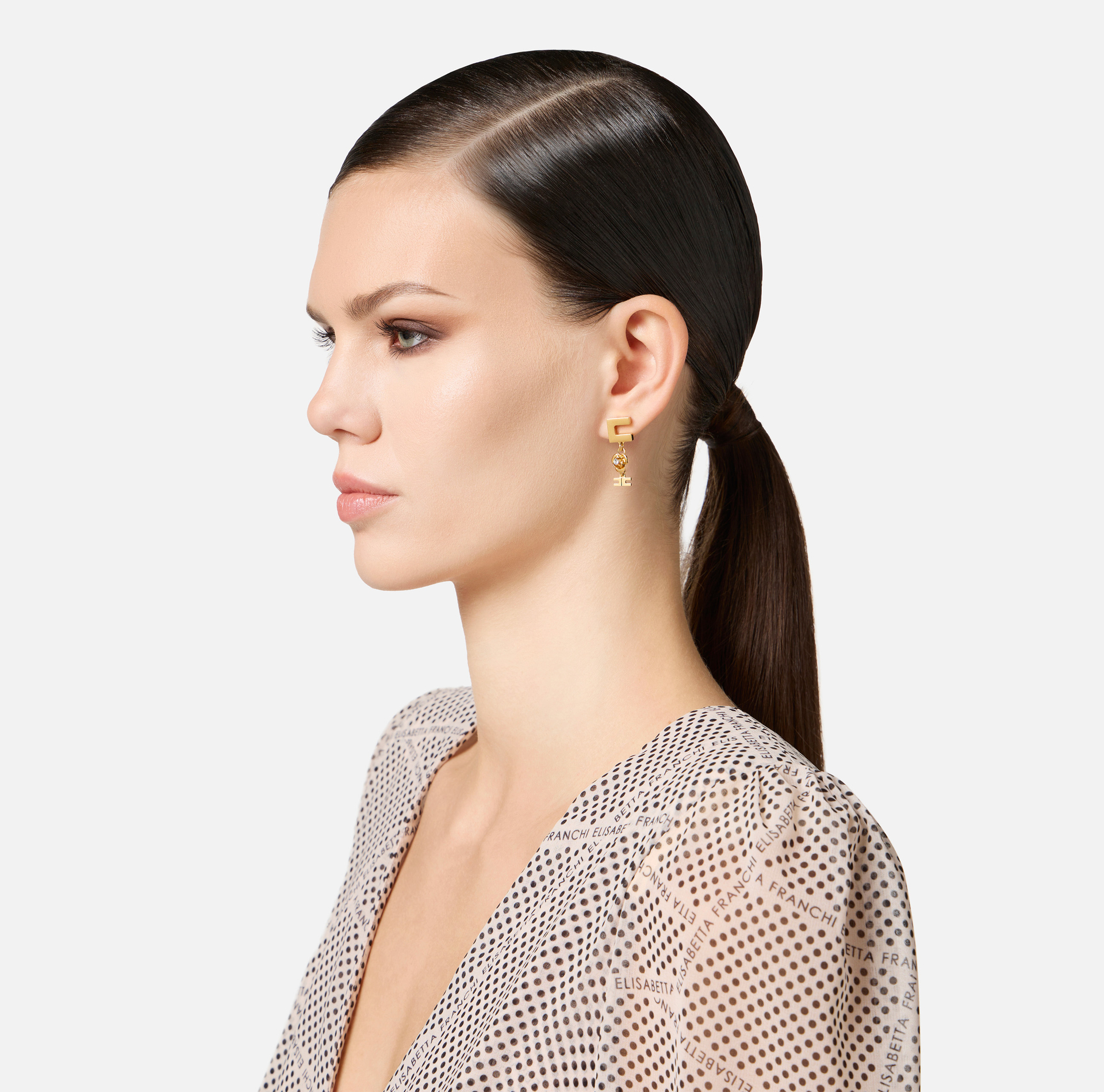 Micro orecchini con ciondolo rosa - Elisabetta Franchi
