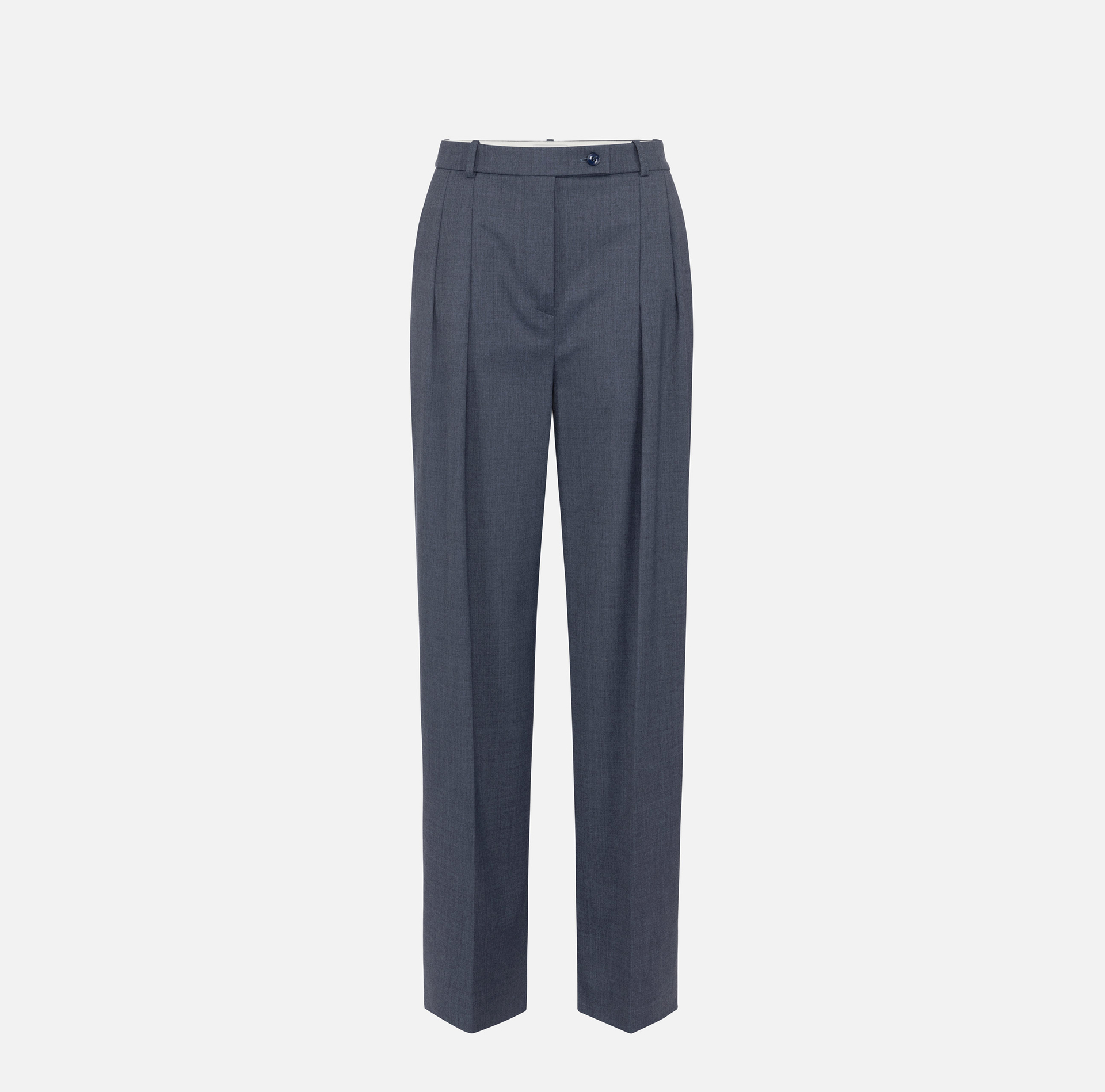 Pantalon droit en mélange de laine froide avec doubles pinces - ABBIGLIAMENTO - Elisabetta Franchi