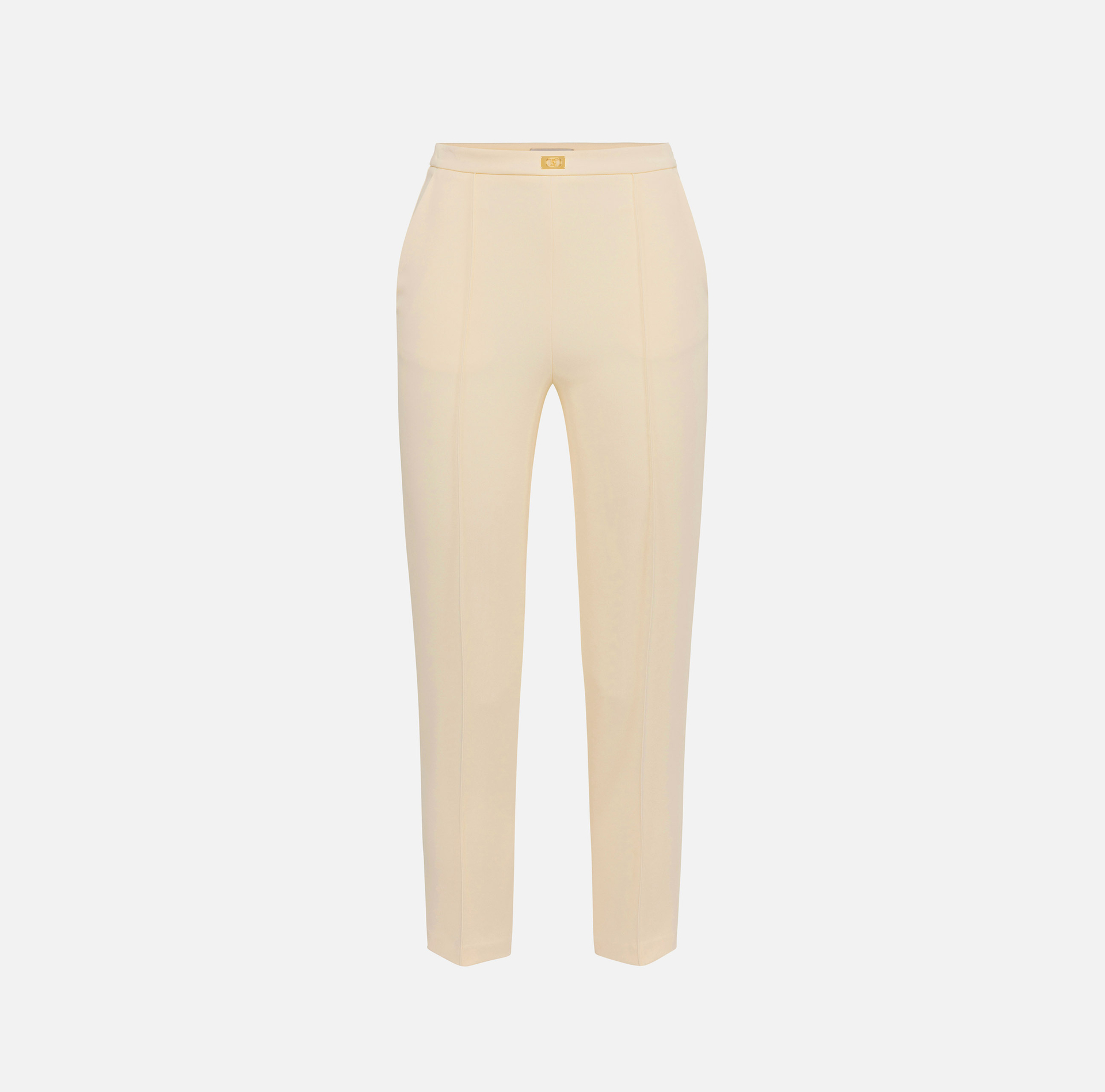 Pantaloni in crêpe con tasche e placca logo - ABBIGLIAMENTO - Elisabetta Franchi
