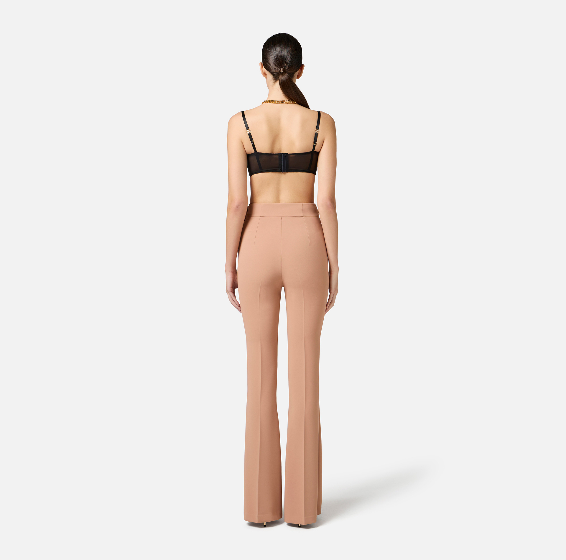 Pantaloni in crêpe con fiocco in raso - Elisabetta Franchi