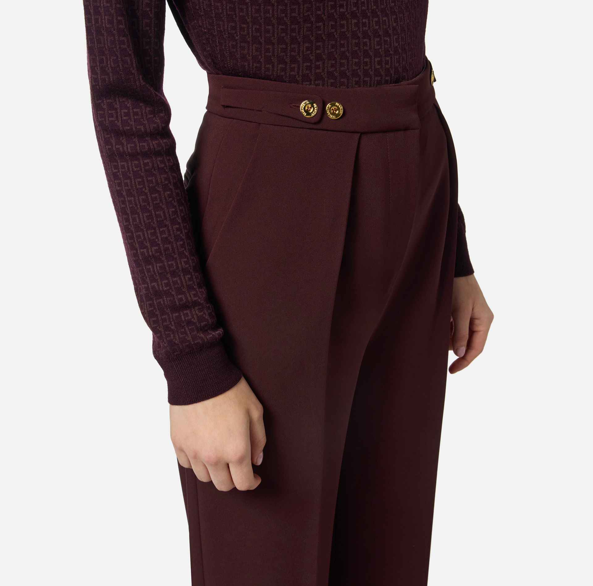 Pantalon en crêpe avec accessoire bijou - Elisabetta Franchi