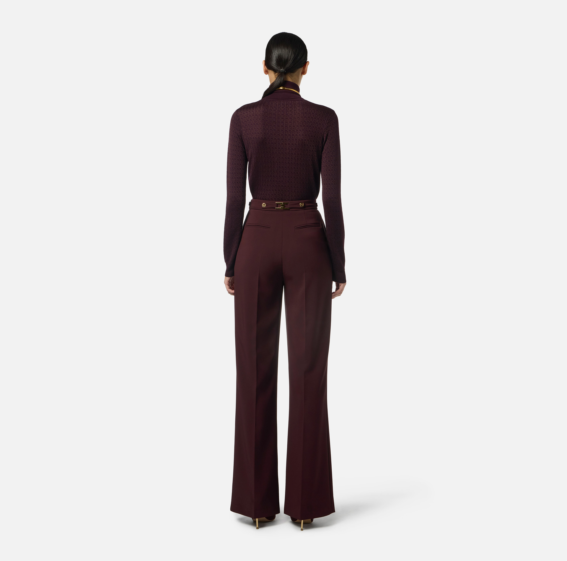 Pantalon en crêpe avec accessoire bijou - Elisabetta Franchi