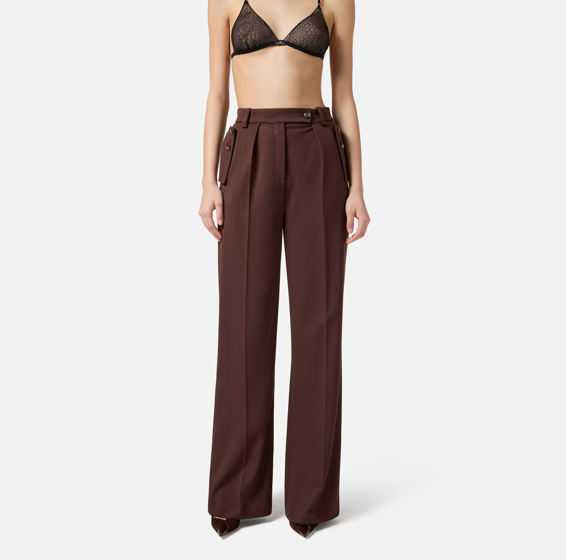 Pantalon en gabardine de coton - Elisabetta Franchi