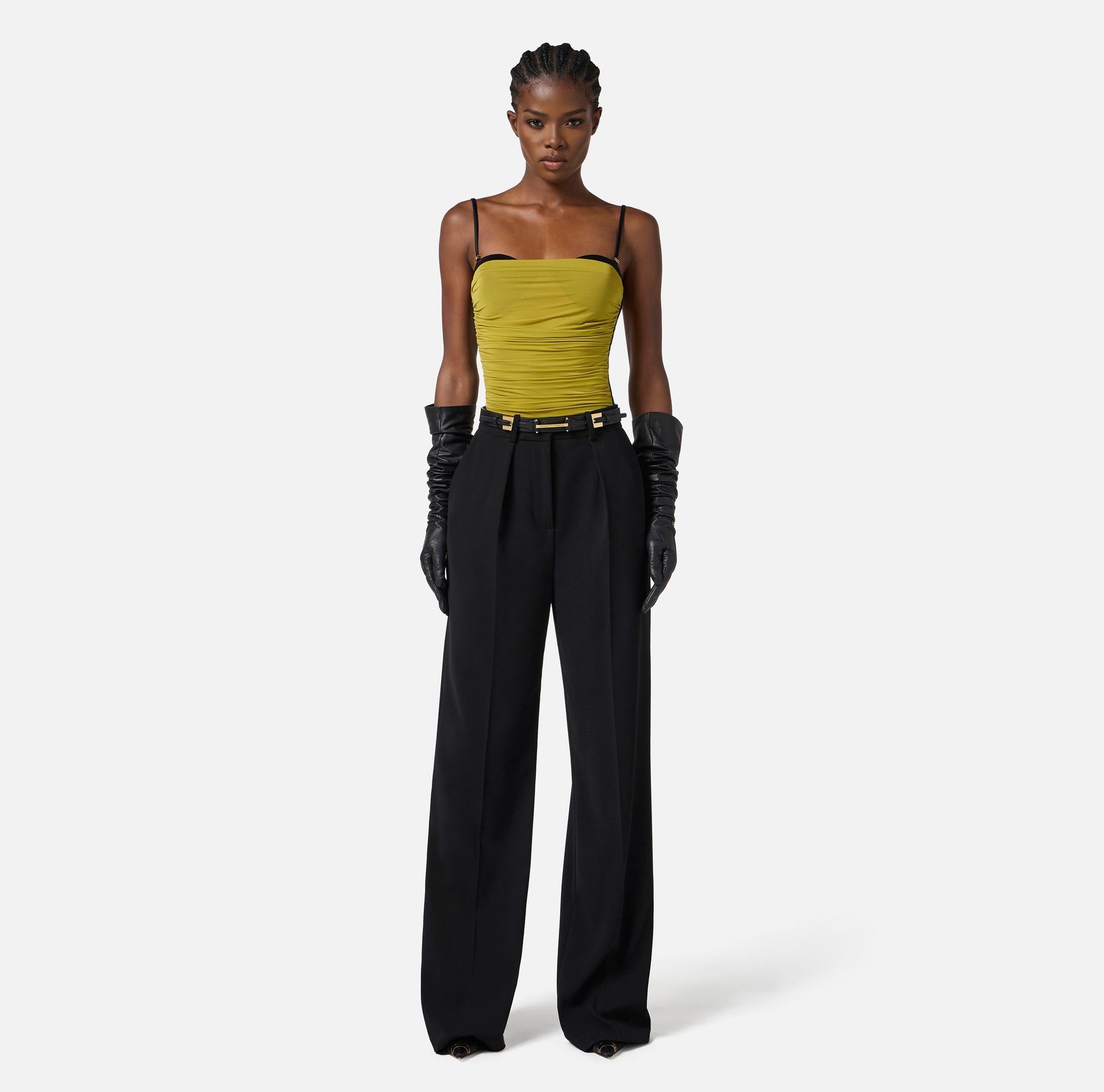 Trousers in flowing crêpe fabric - Elisabetta Franchi
