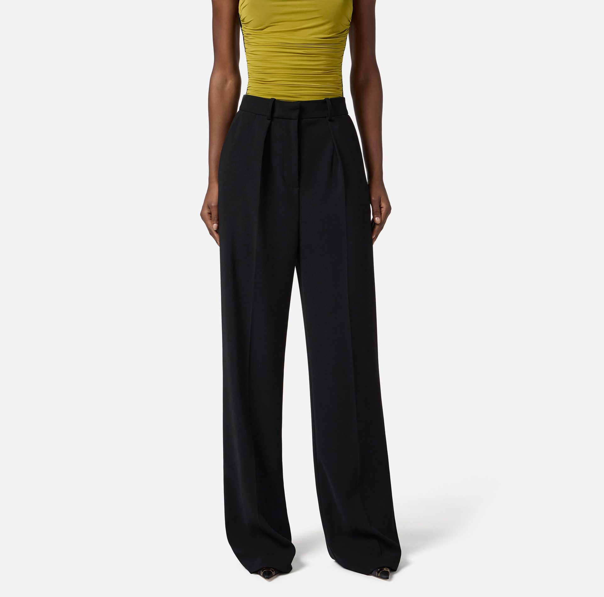 Trousers in flowing crêpe fabric - Elisabetta Franchi