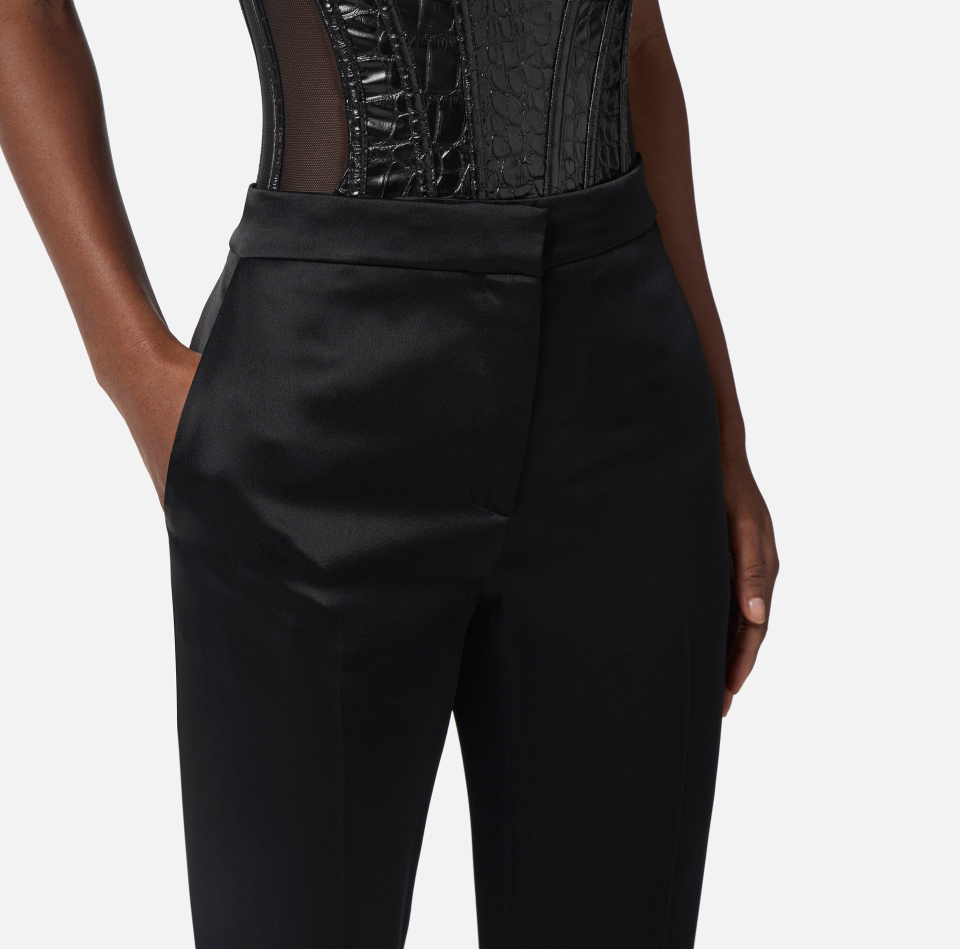 Pantalón de raso con aberturas - Elisabetta Franchi