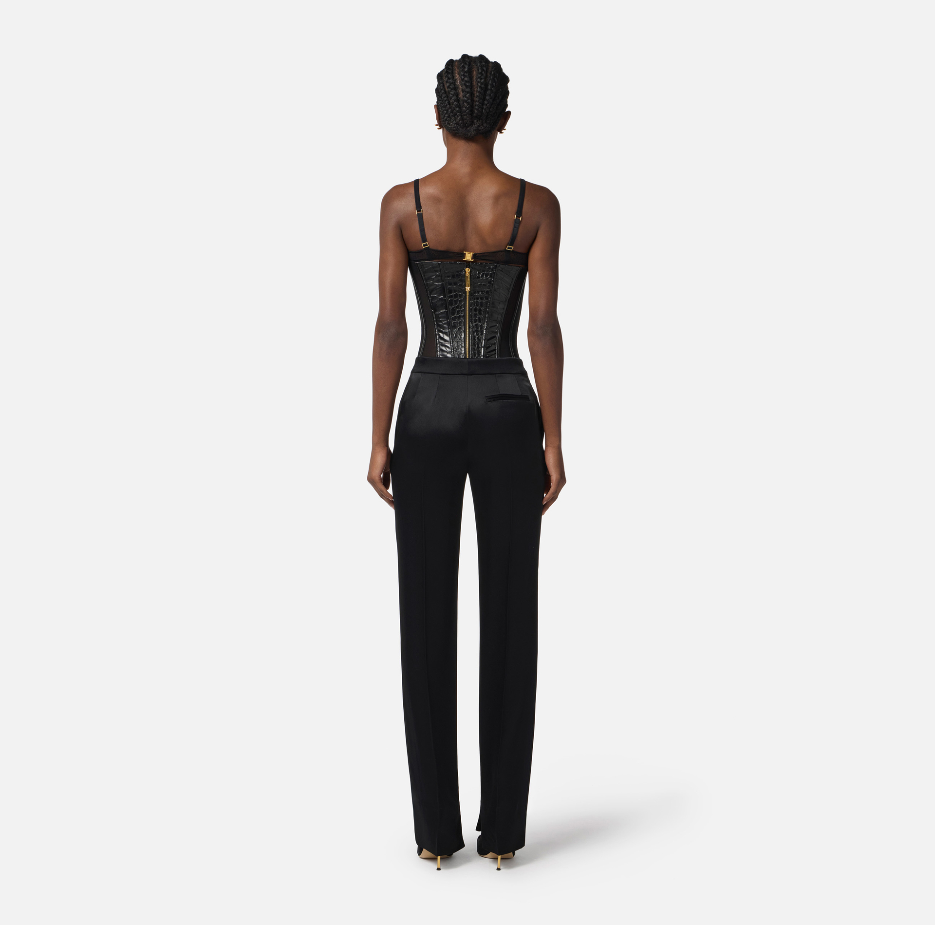 Pantalón de raso con aberturas - Elisabetta Franchi