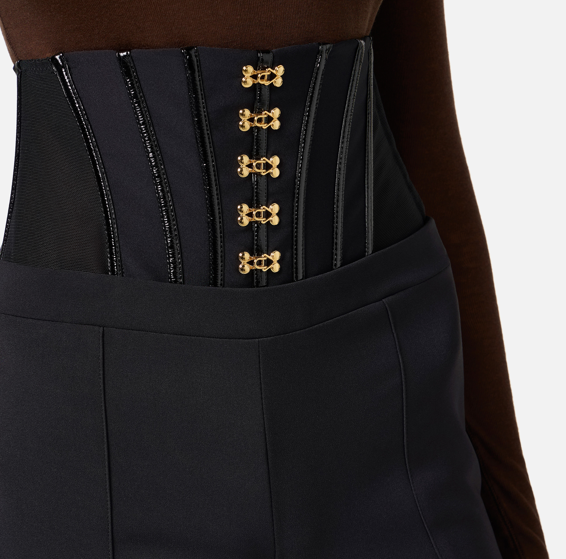 Pantalón de crepé ligero con ganchos joya - Elisabetta Franchi