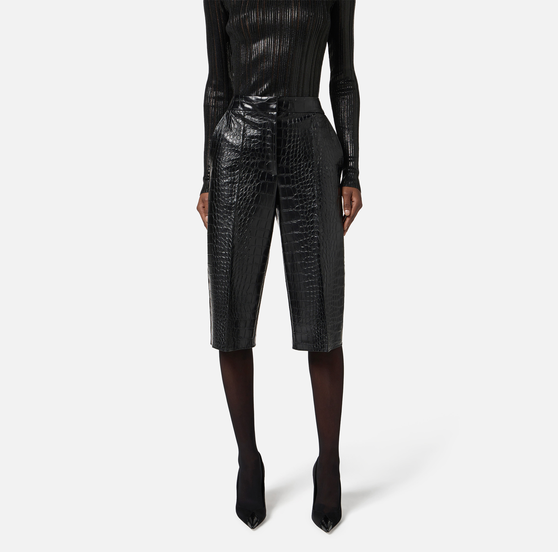 Trousers with crocodile print - Elisabetta Franchi