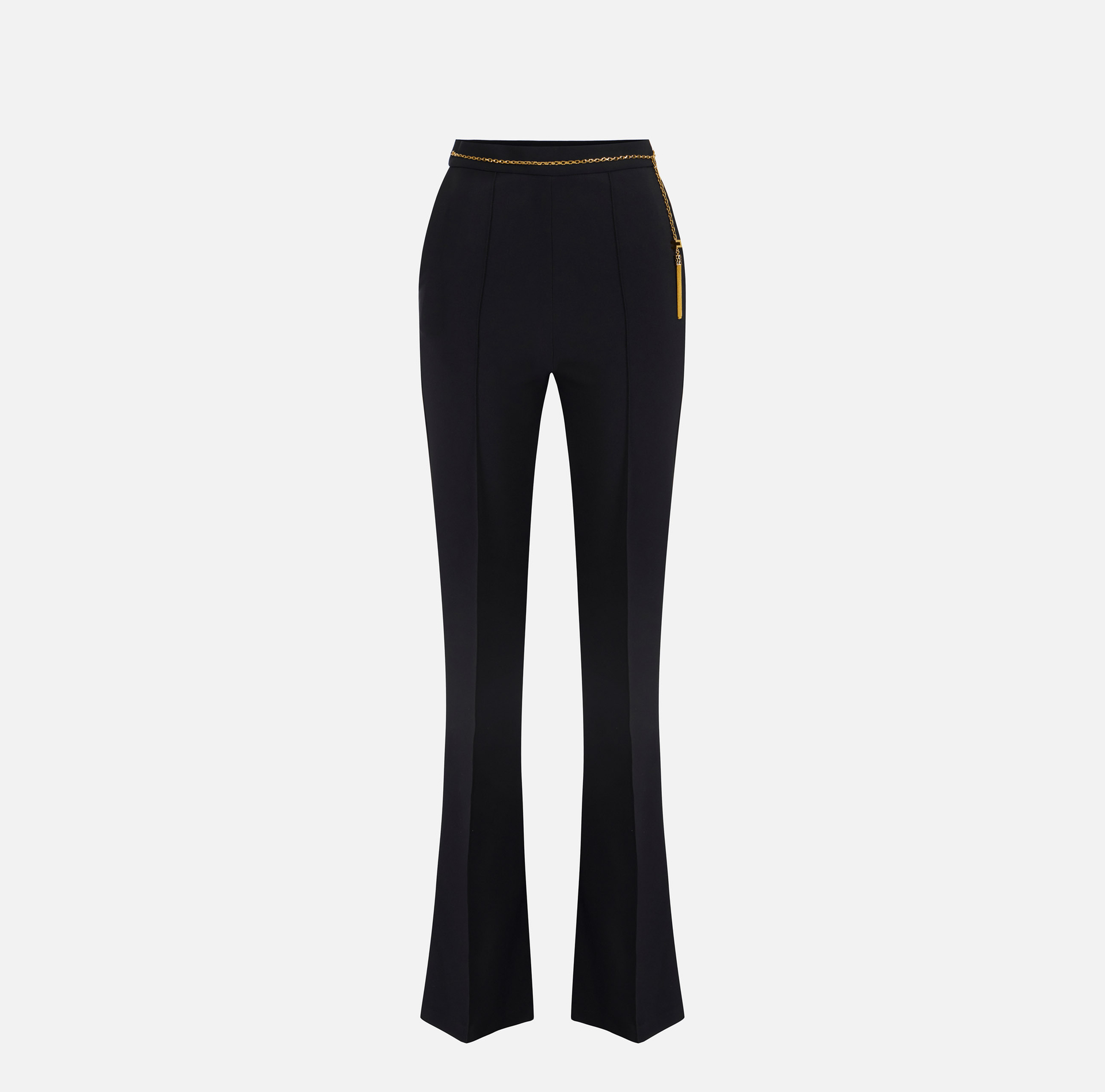 Pantalón de crepé ligero con cadena joya - Elisabetta Franchi