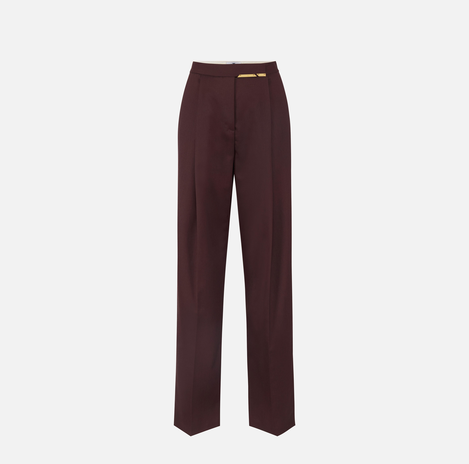 Pantaloni in fresco lana con placca gioiello