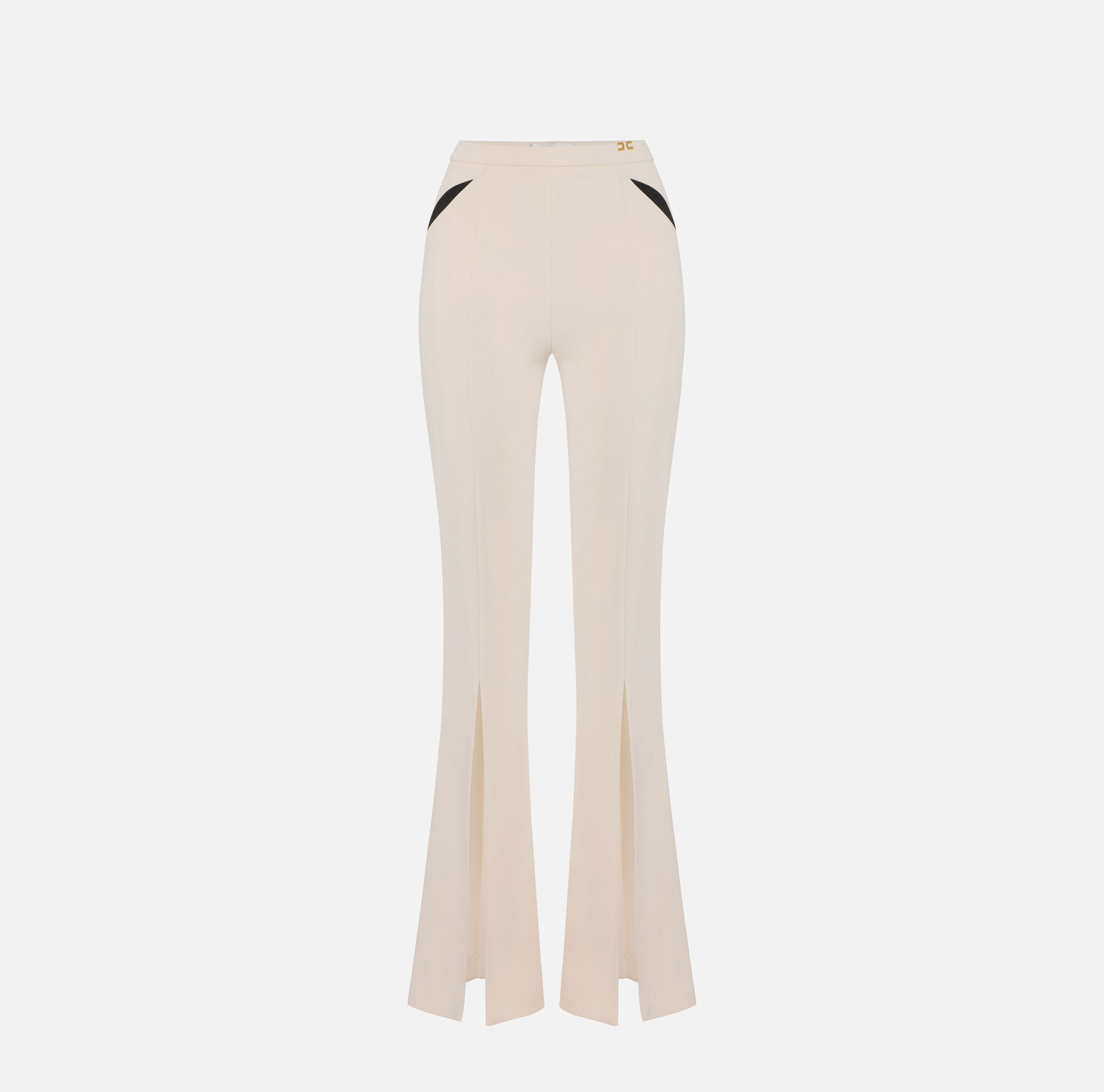 Pantaloni in crêpe leggero con cut-out e spacchi