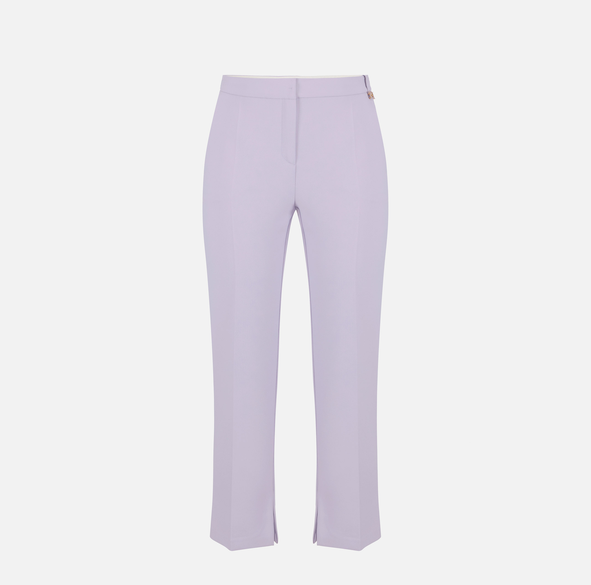 Pantaloni in crêpe leggero con logo charm