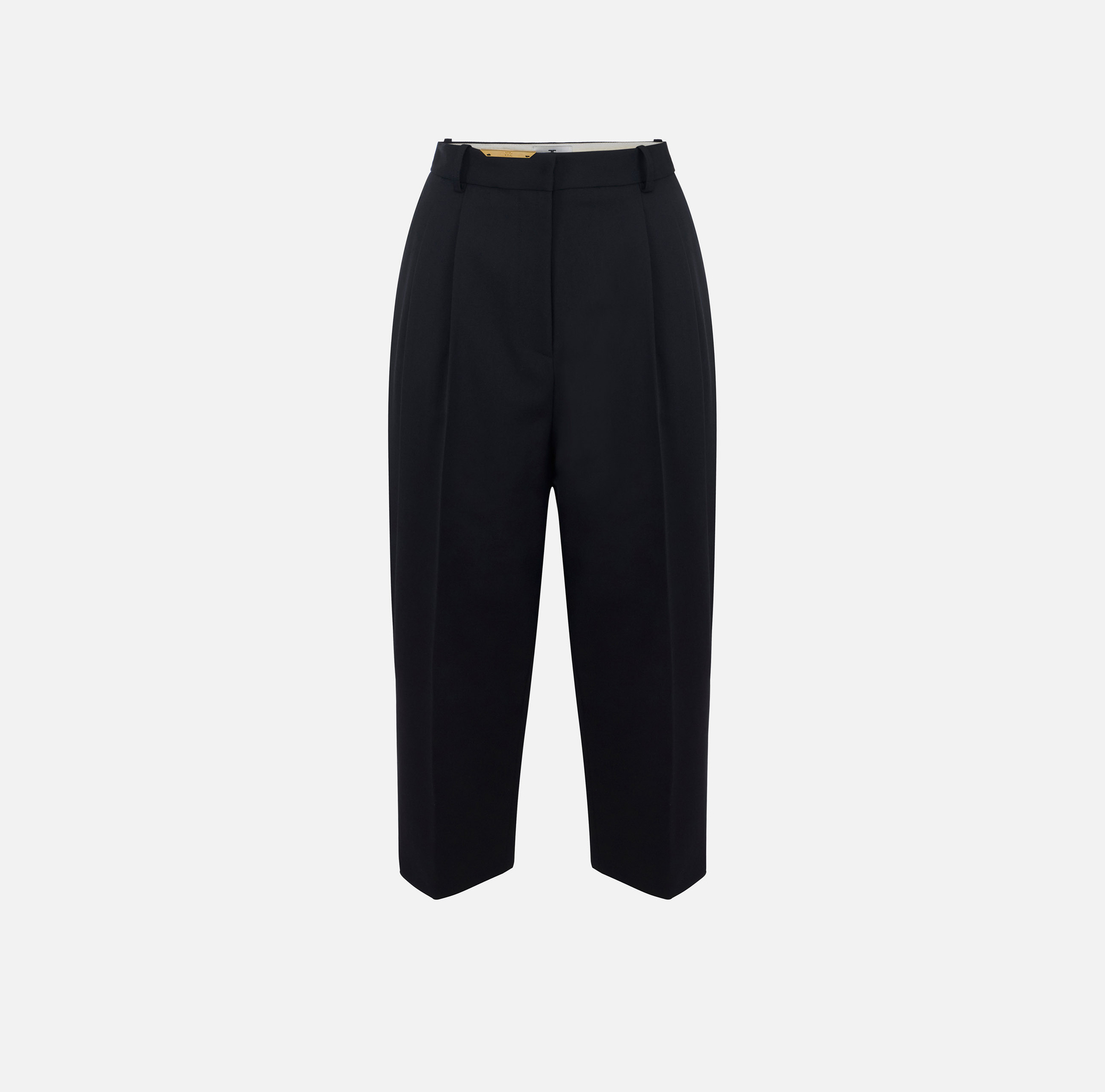 Pantaloni in fresco lana con placca gioiello