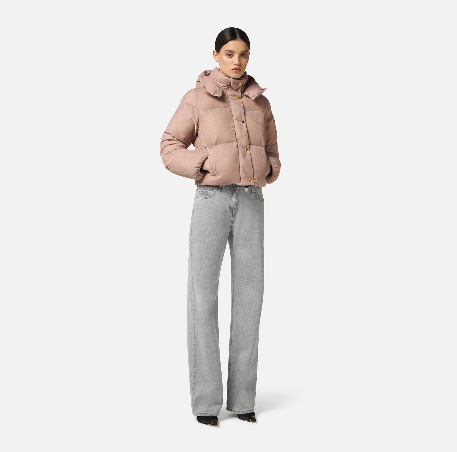 Anorak en velours avec capuche - Elisabetta Franchi