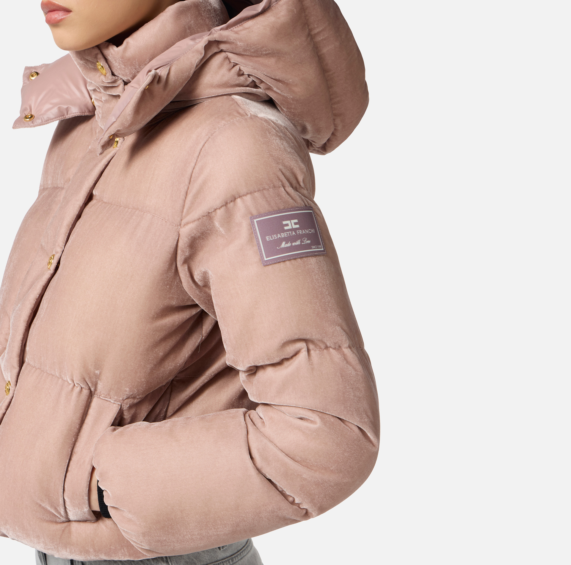 Anorak en velours avec capuche - Elisabetta Franchi