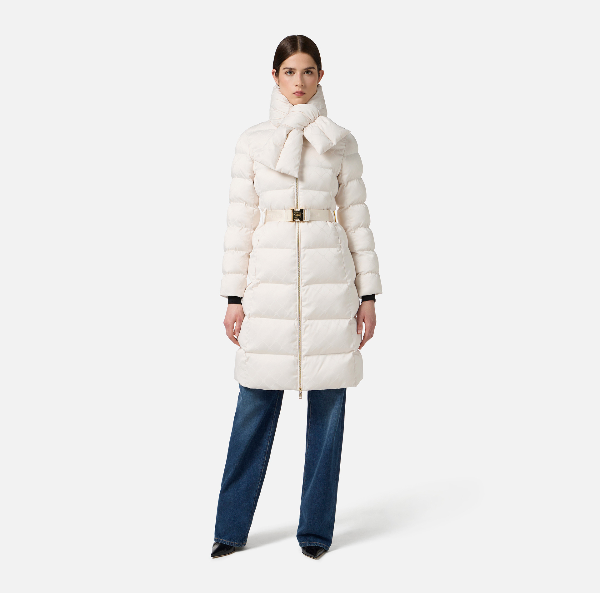 Plumífero de tejido lona jacquard - Elisabetta Franchi